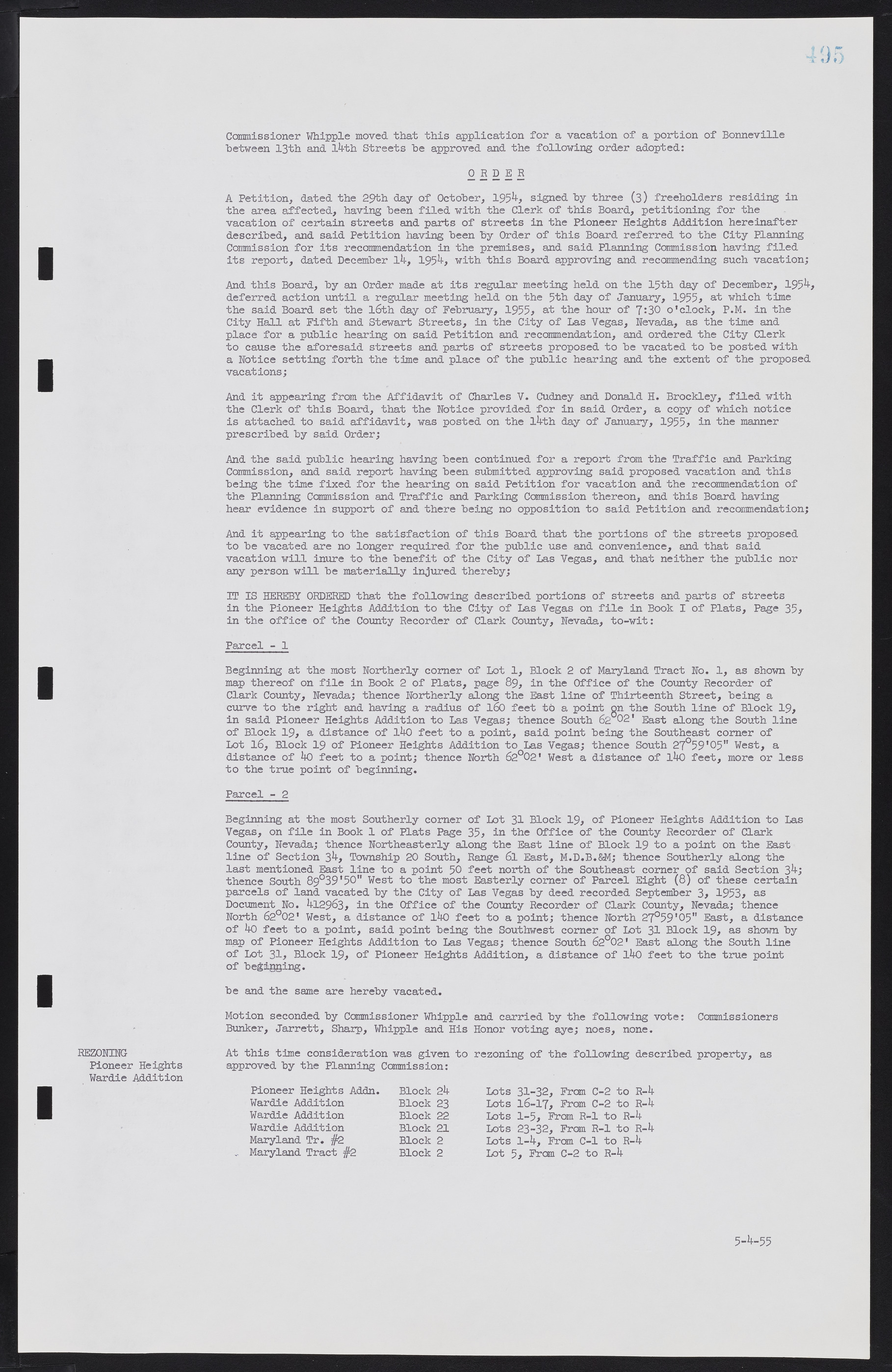 Las Vegas City Commission Minutes, February 17, 1954 to September 21, 1955, lvc000009-501