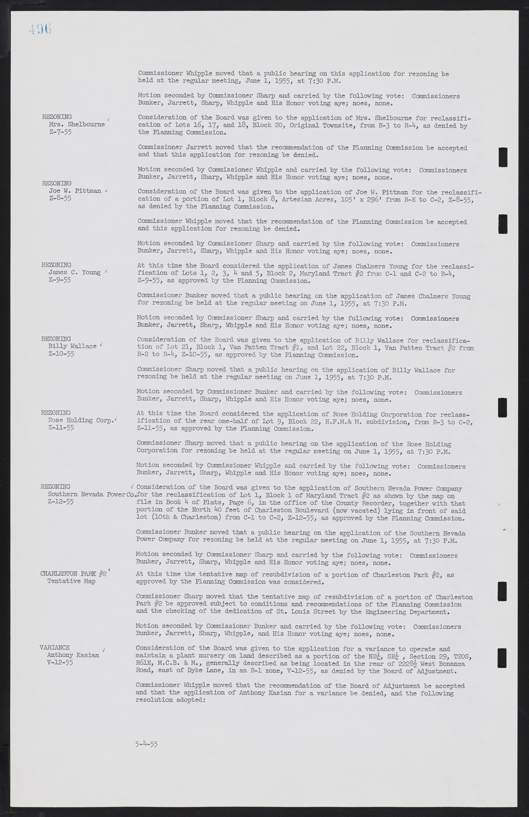 Las Vegas City Commission Minutes, February 17, 1954 to September 21, 1955, lvc000009-502