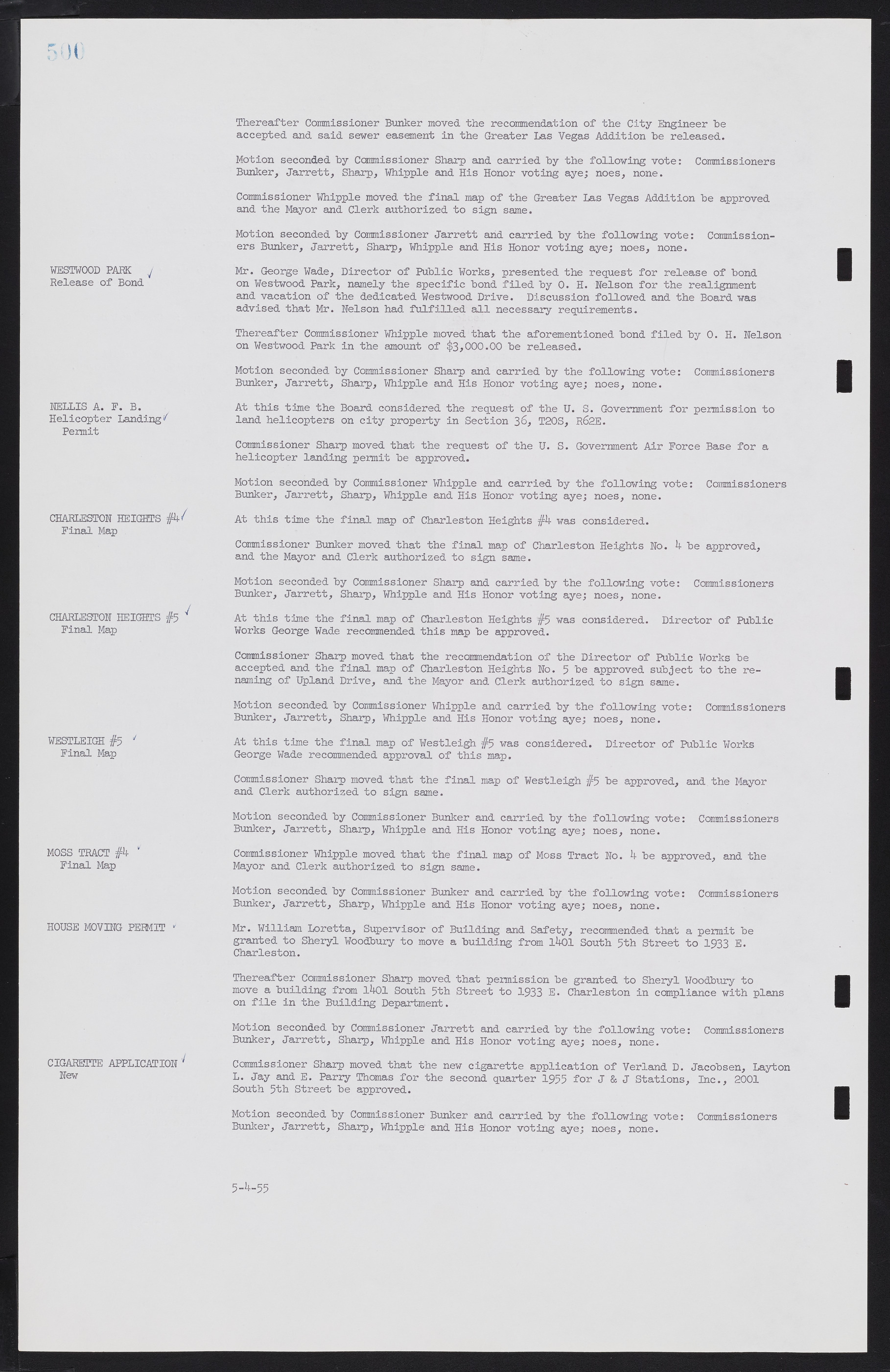 Las Vegas City Commission Minutes, February 17, 1954 to September 21, 1955, lvc000009-506