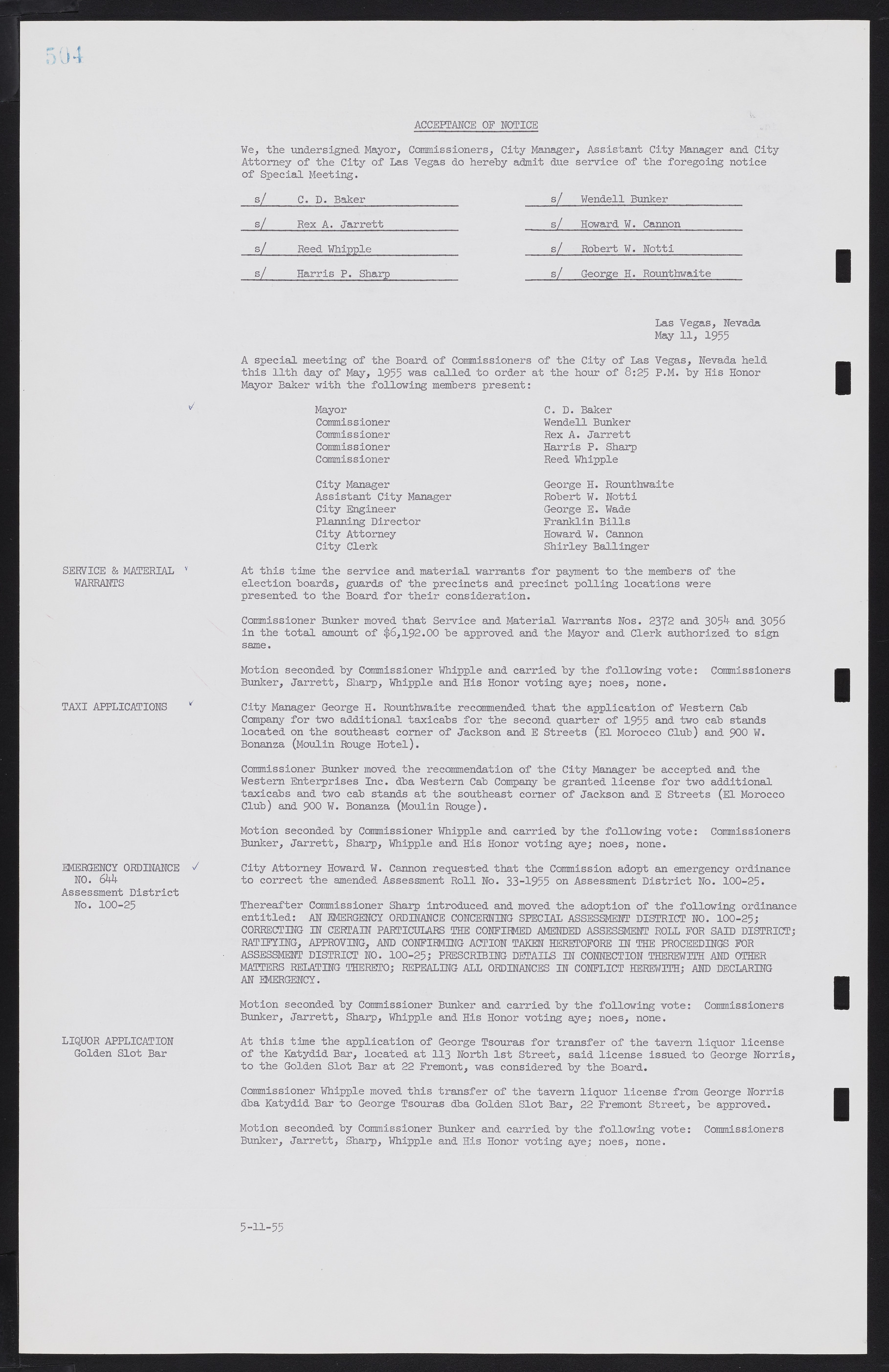 Las Vegas City Commission Minutes, February 17, 1954 to September 21, 1955, lvc000009-510