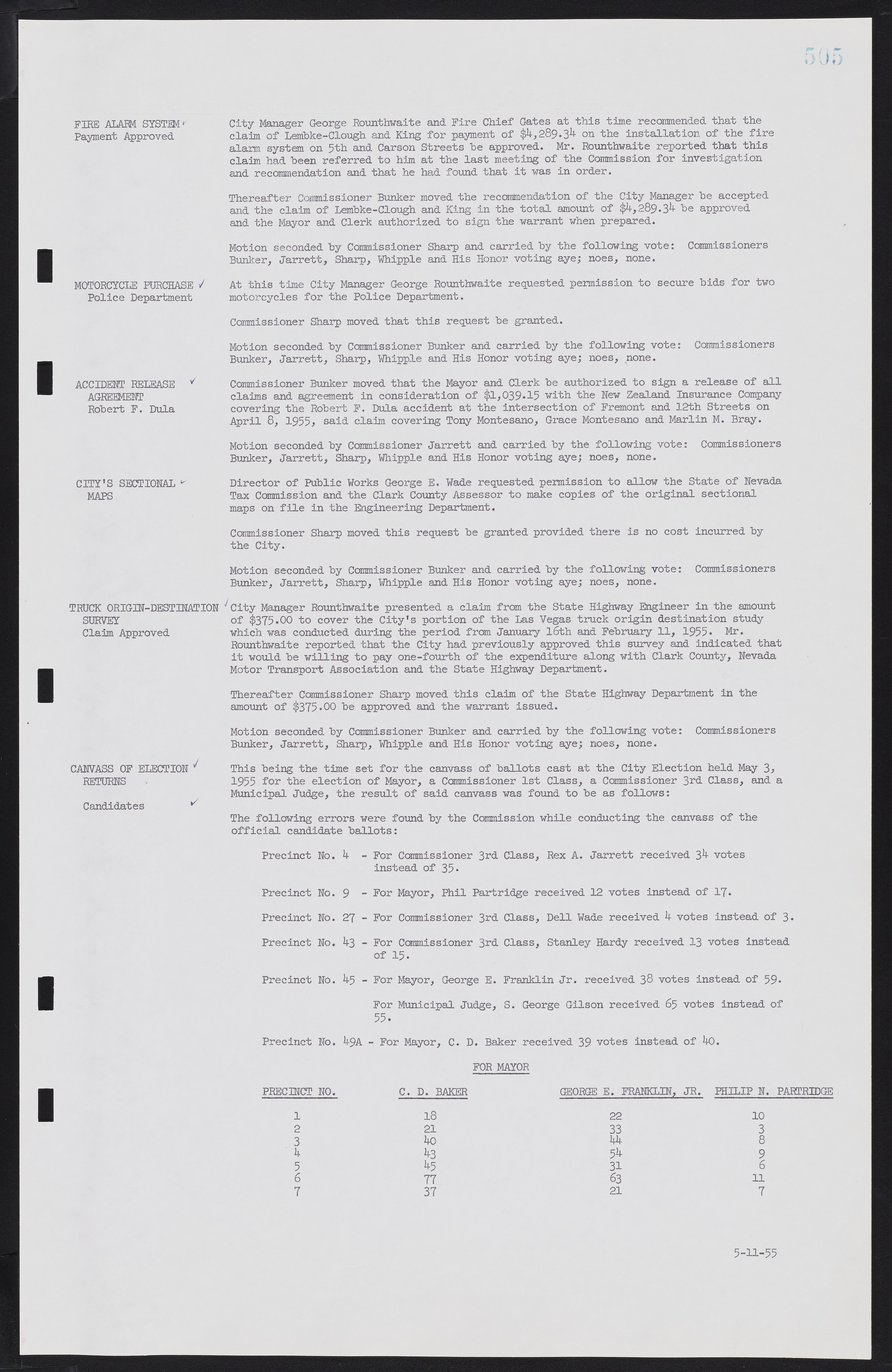 Las Vegas City Commission Minutes, February 17, 1954 to September 21, 1955, lvc000009-511