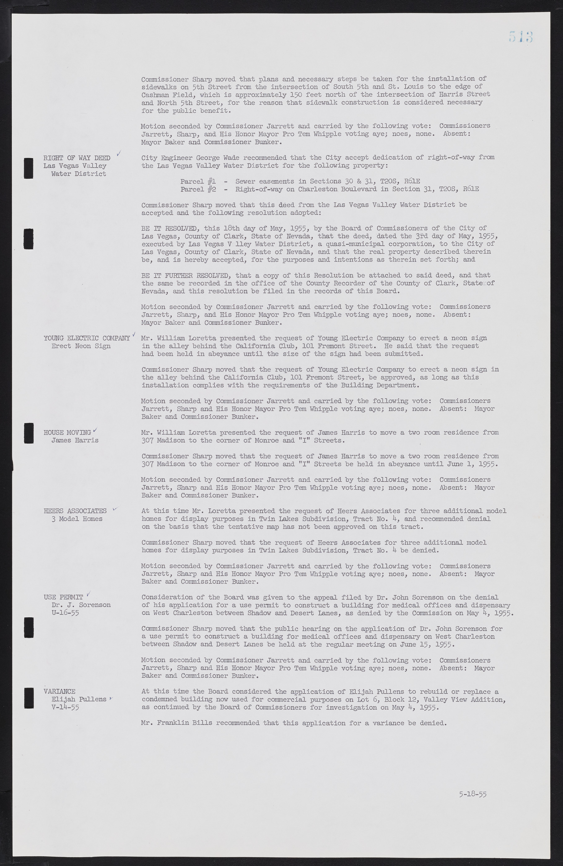 Las Vegas City Commission Minutes, February 17, 1954 to September 21, 1955, lvc000009-519