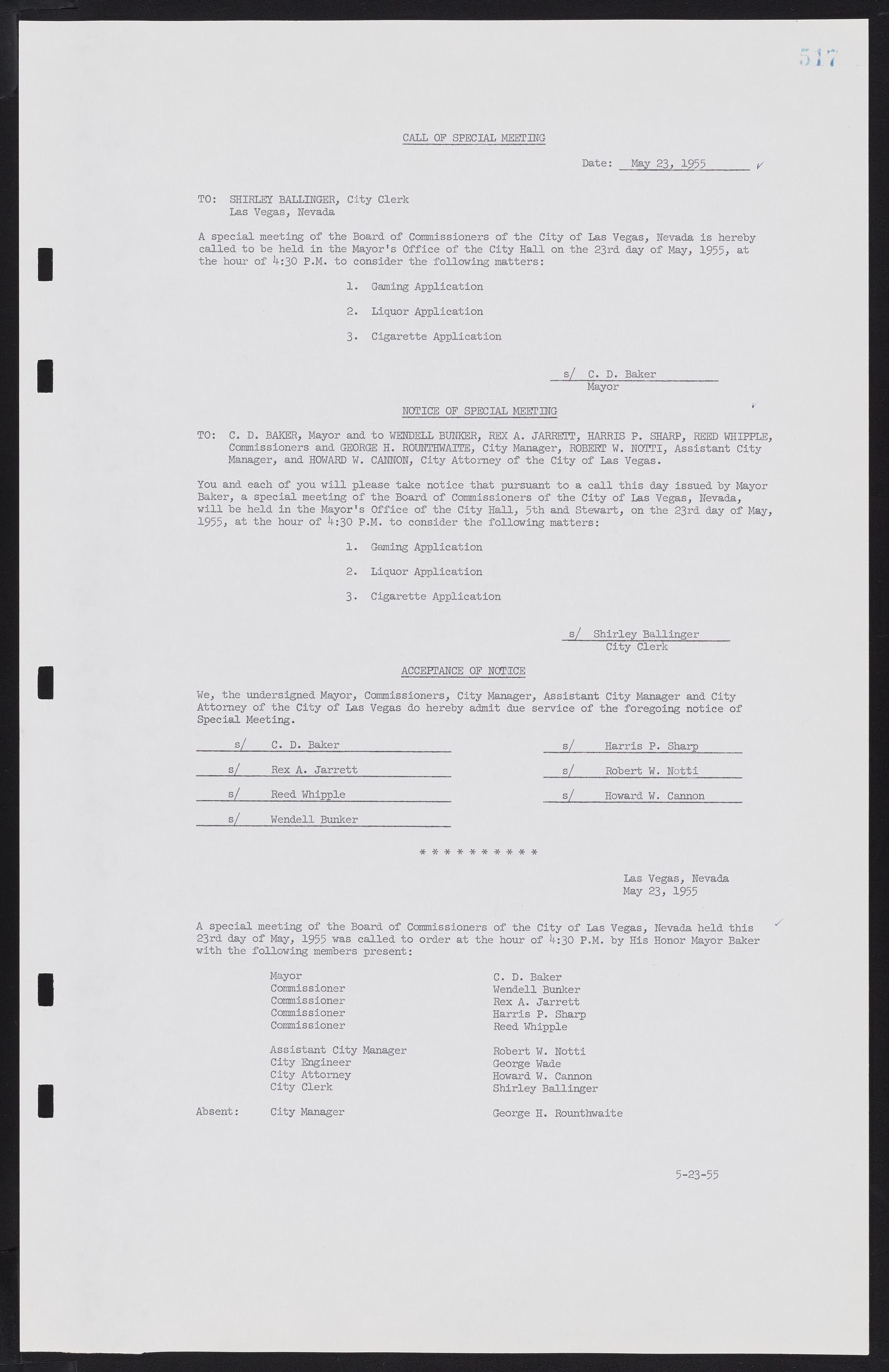 Las Vegas City Commission Minutes, February 17, 1954 to September 21, 1955, lvc000009-523