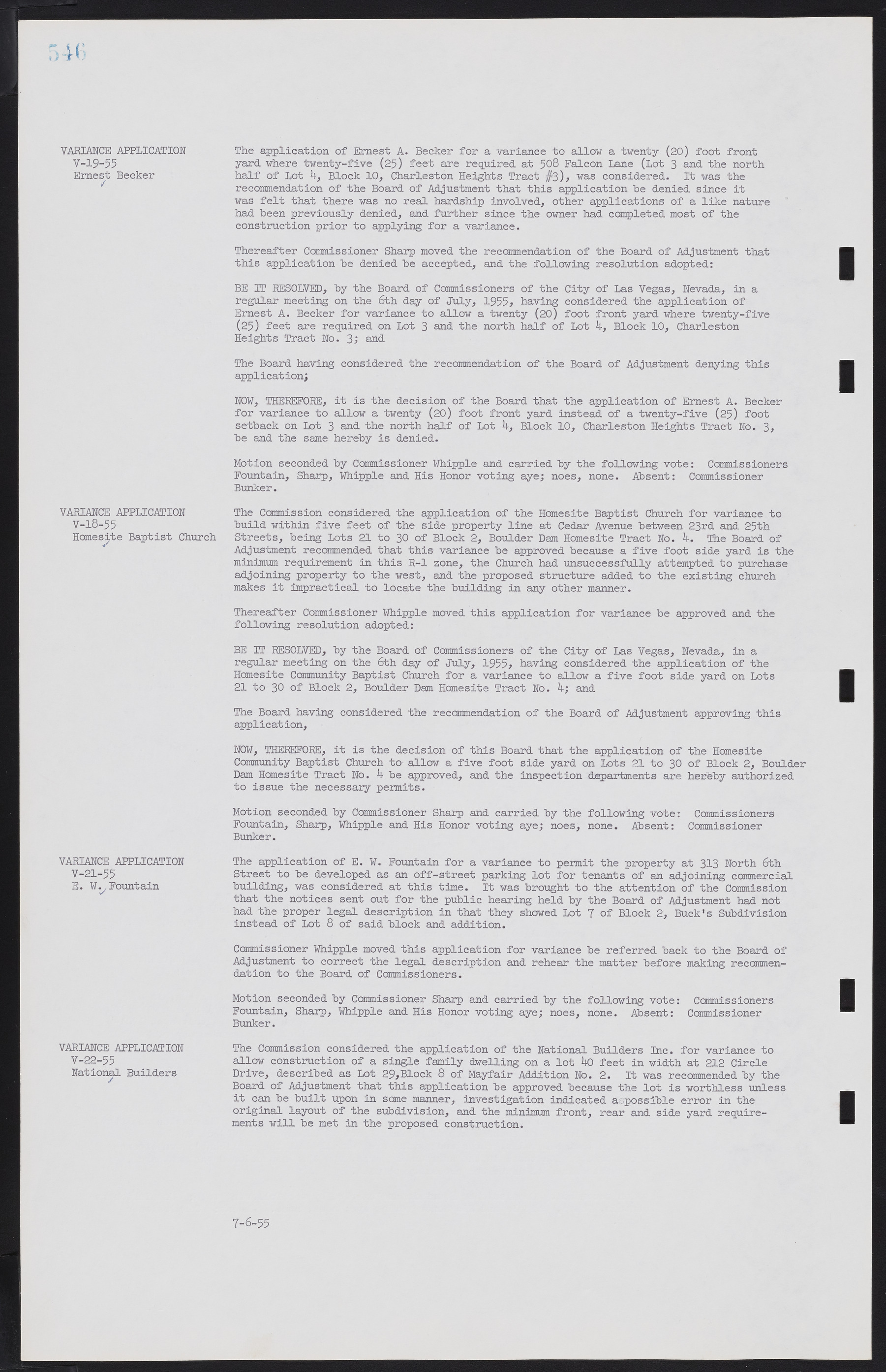 Las Vegas City Commission Minutes, February 17, 1954 to September 21, 1955, lvc000009-552