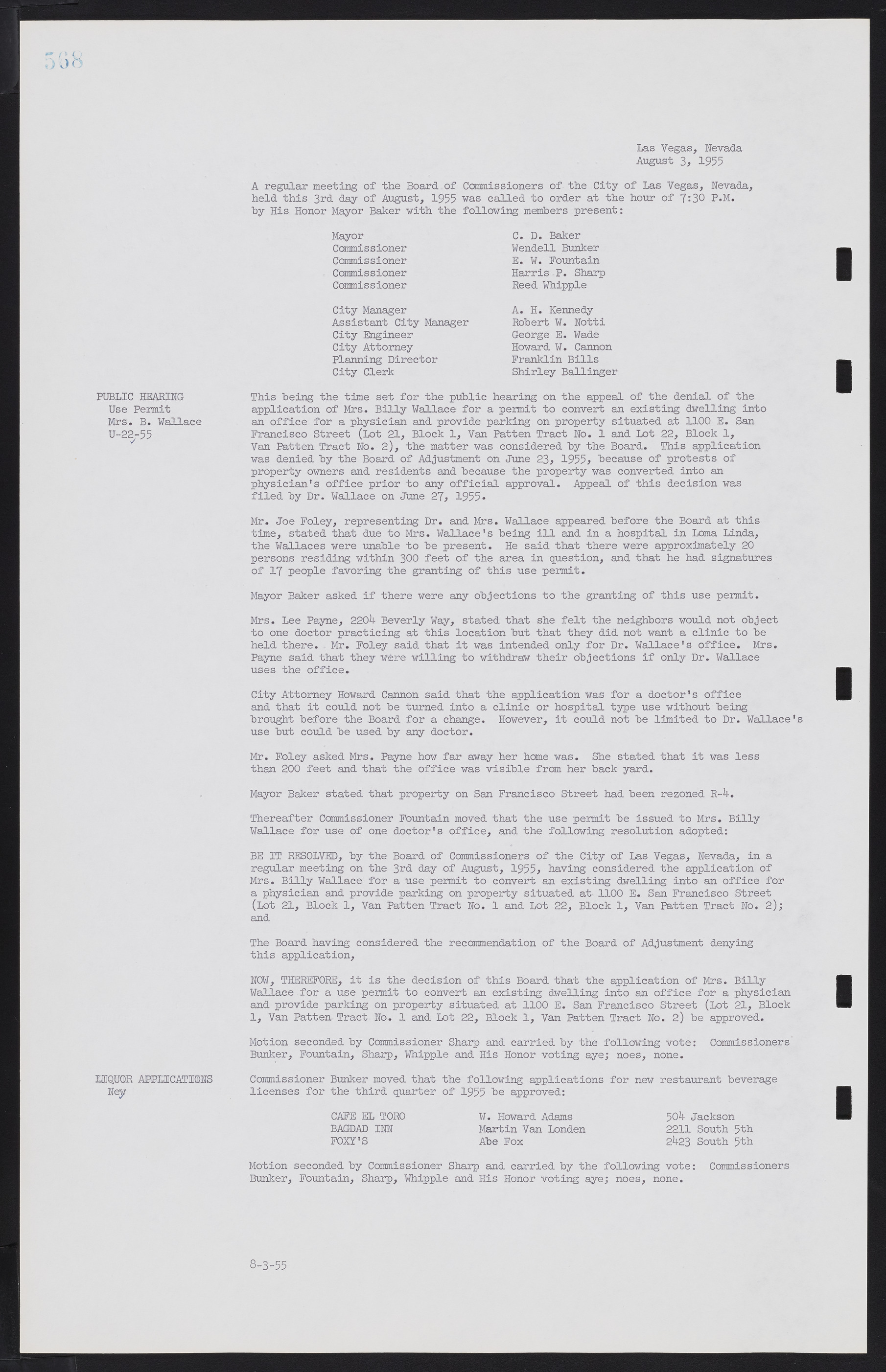 Las Vegas City Commission Minutes, February 17, 1954 to September 21, 1955, lvc000009-574