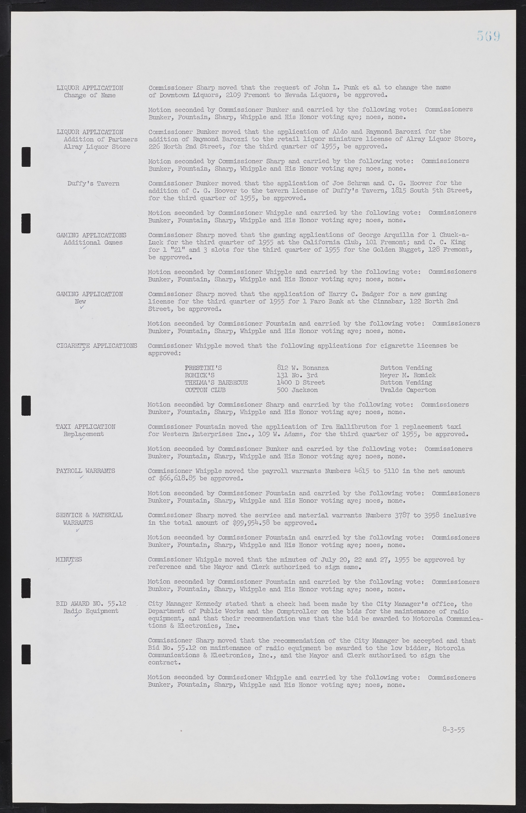 Las Vegas City Commission Minutes, February 17, 1954 to September 21, 1955, lvc000009-575