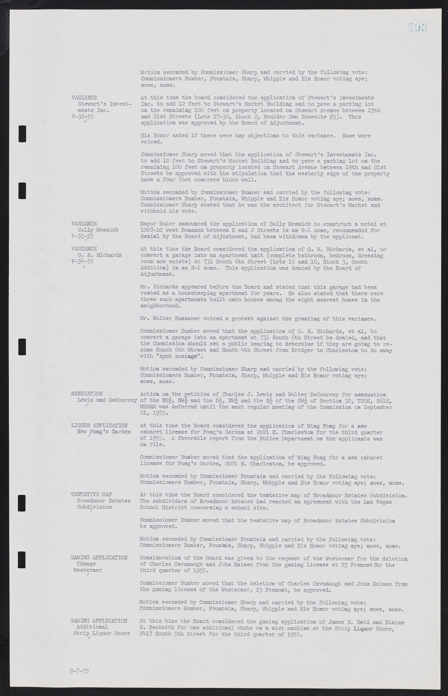 Las Vegas City Commission Minutes, February 17, 1954 to September 21, 1955, lvc000009-599