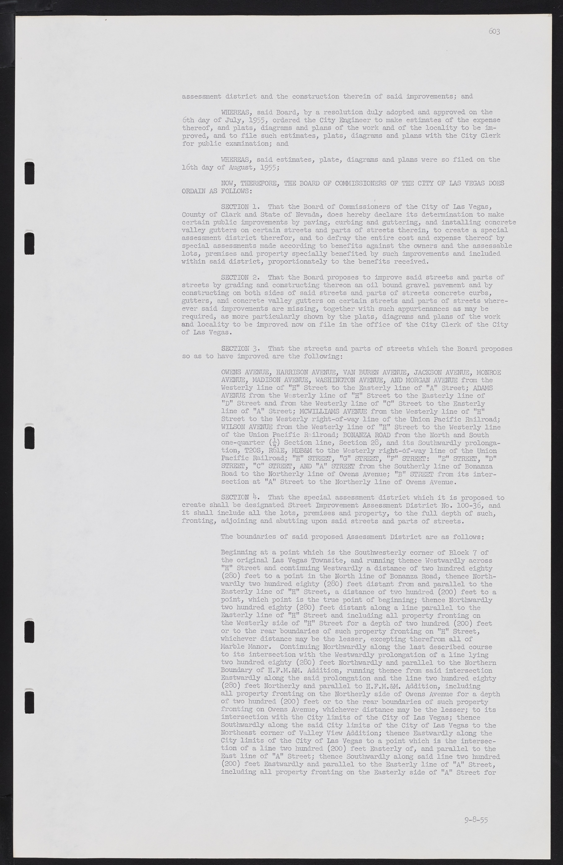 Las Vegas City Commission Minutes, February 17, 1954 to September 21, 1955, lvc000009-609