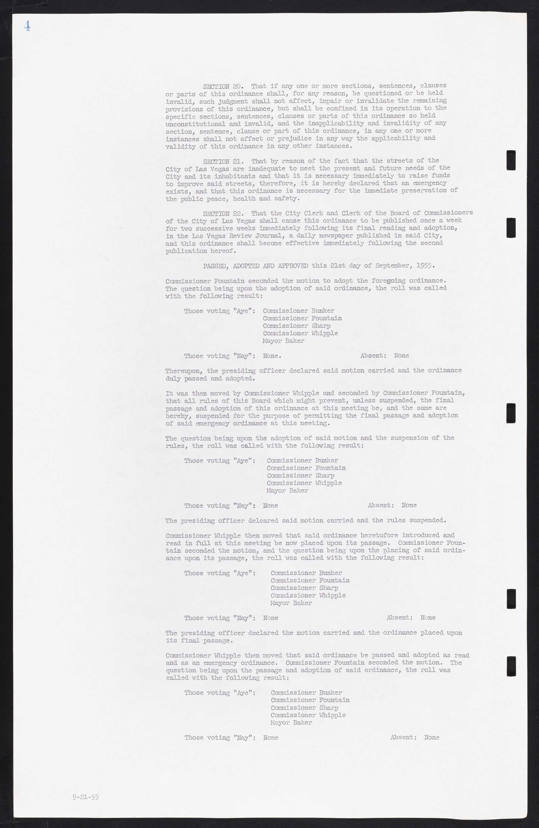 Las Vegas City Commission Minutes, September 21, 1955 to November 20, 1957, lvc000010-10