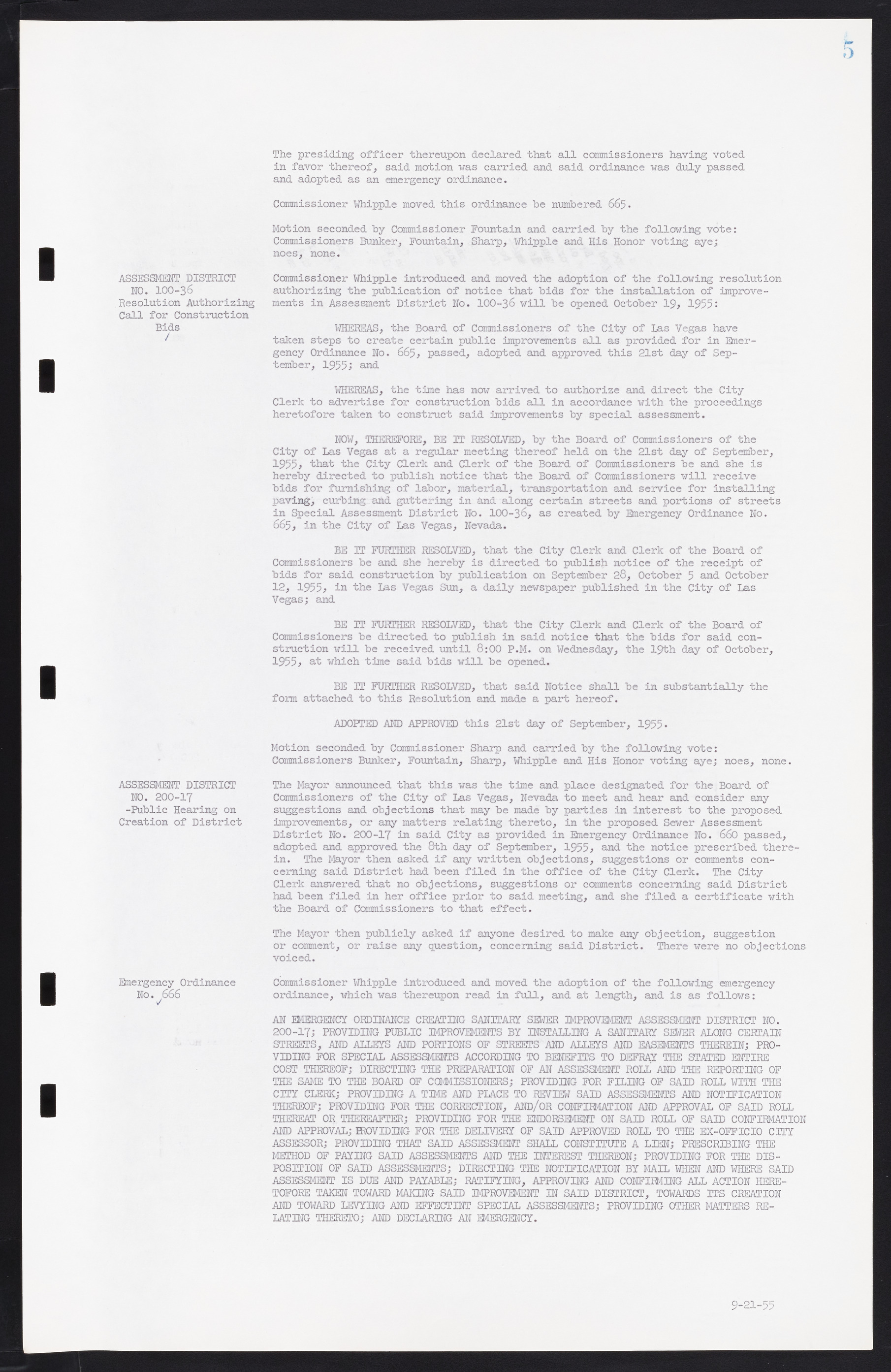 Las Vegas City Commission Minutes, September 21, 1955 to November 20, 1957, lvc000010-11