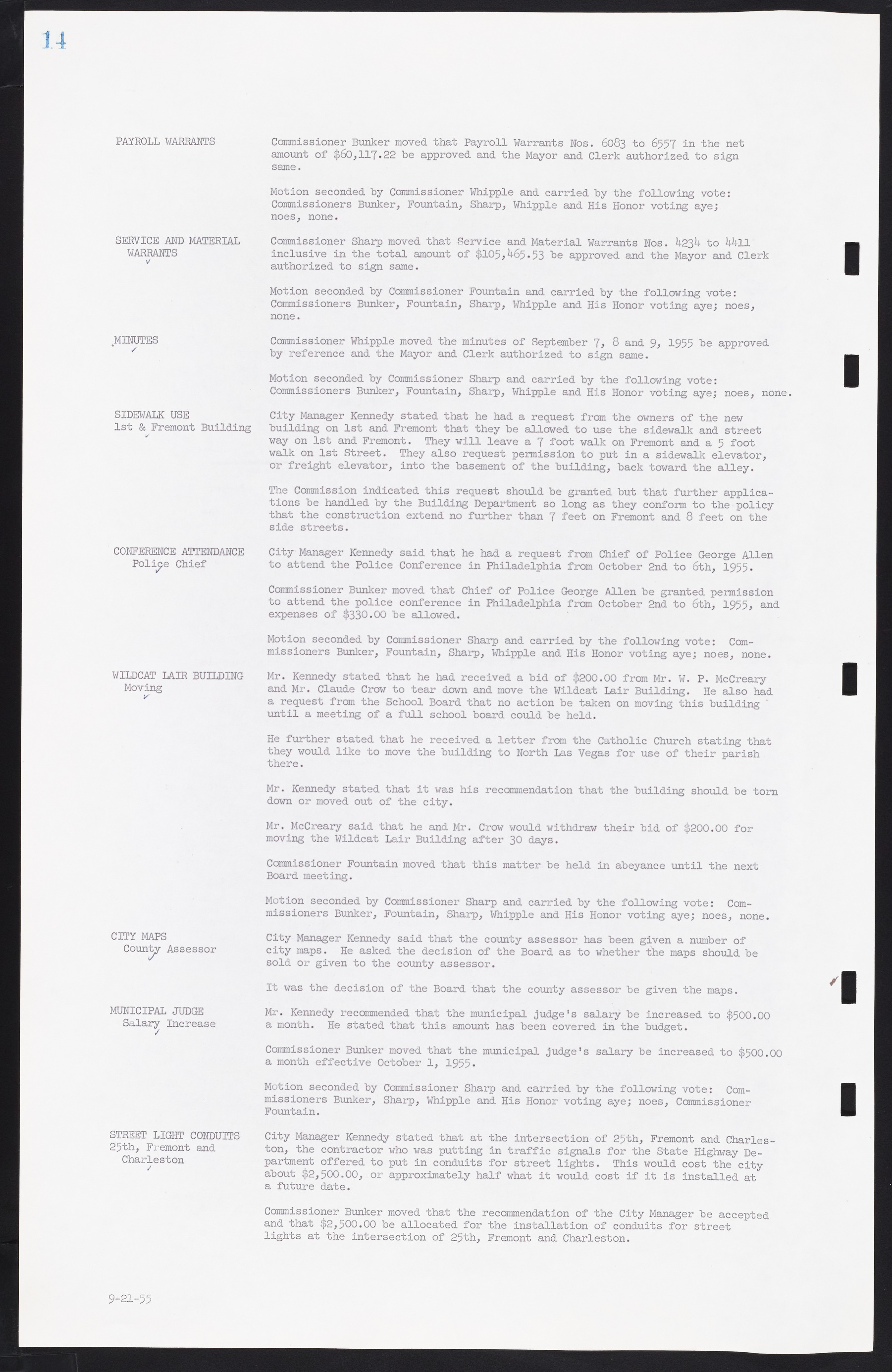 Las Vegas City Commission Minutes, September 21, 1955 to November 20, 1957, lvc000010-20