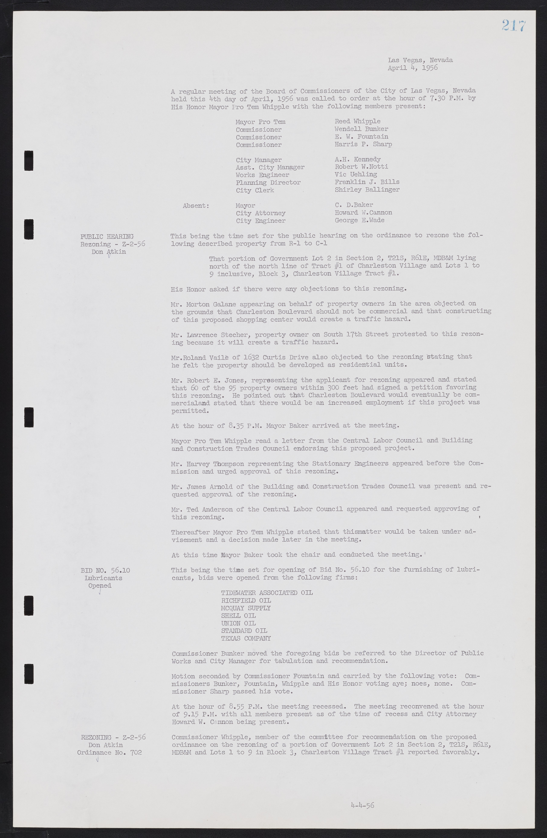 Las Vegas City Commission Minutes, September 21, 1955 to November 20, 1957, lvc000010-235