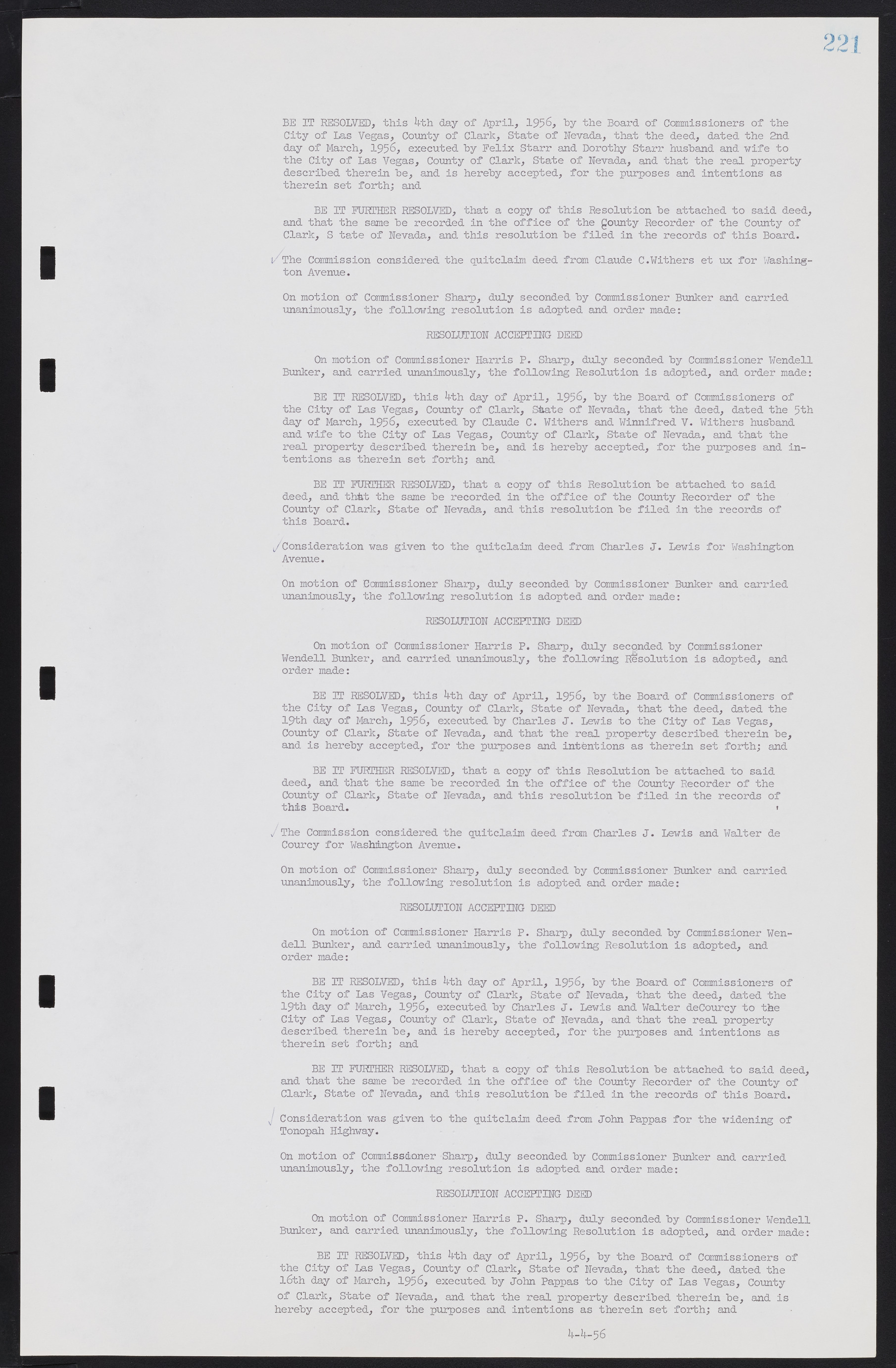 Las Vegas City Commission Minutes, September 21, 1955 to November 20, 1957, lvc000010-239