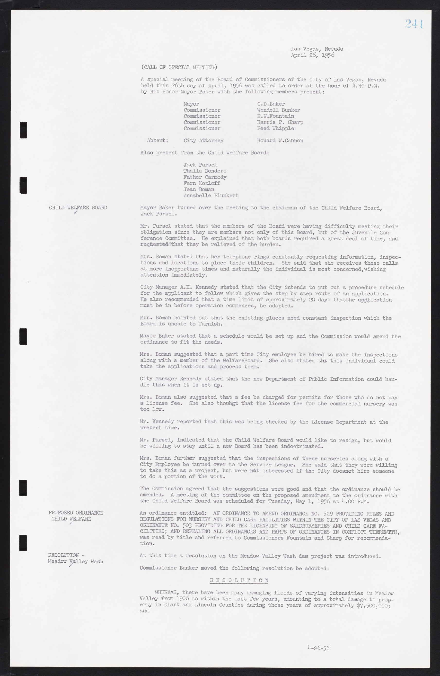 Las Vegas City Commission Minutes, September 21, 1955 to November 20, 1957, lvc000010-261