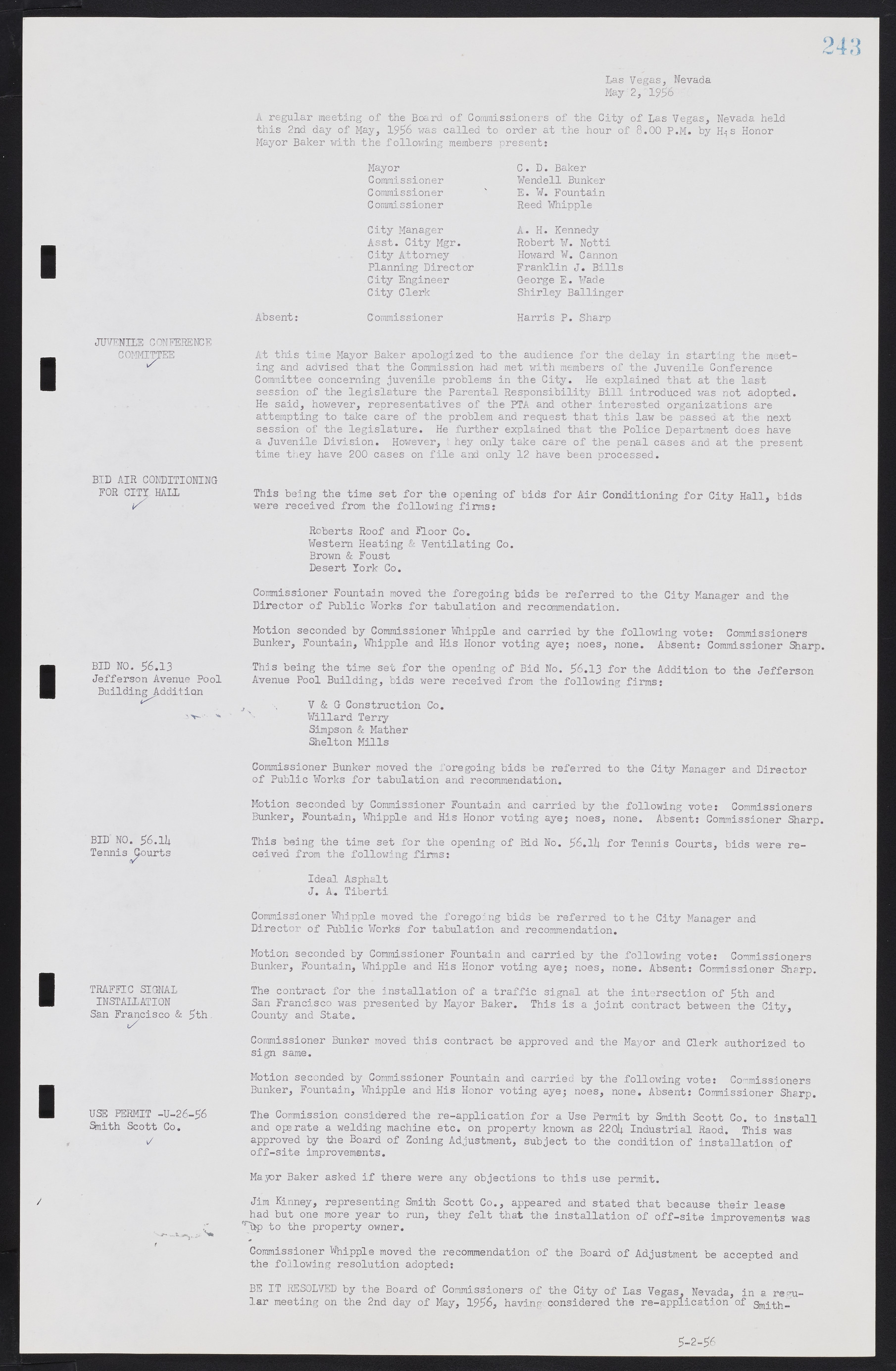Las Vegas City Commission Minutes, September 21, 1955 to November 20, 1957, lvc000010-263