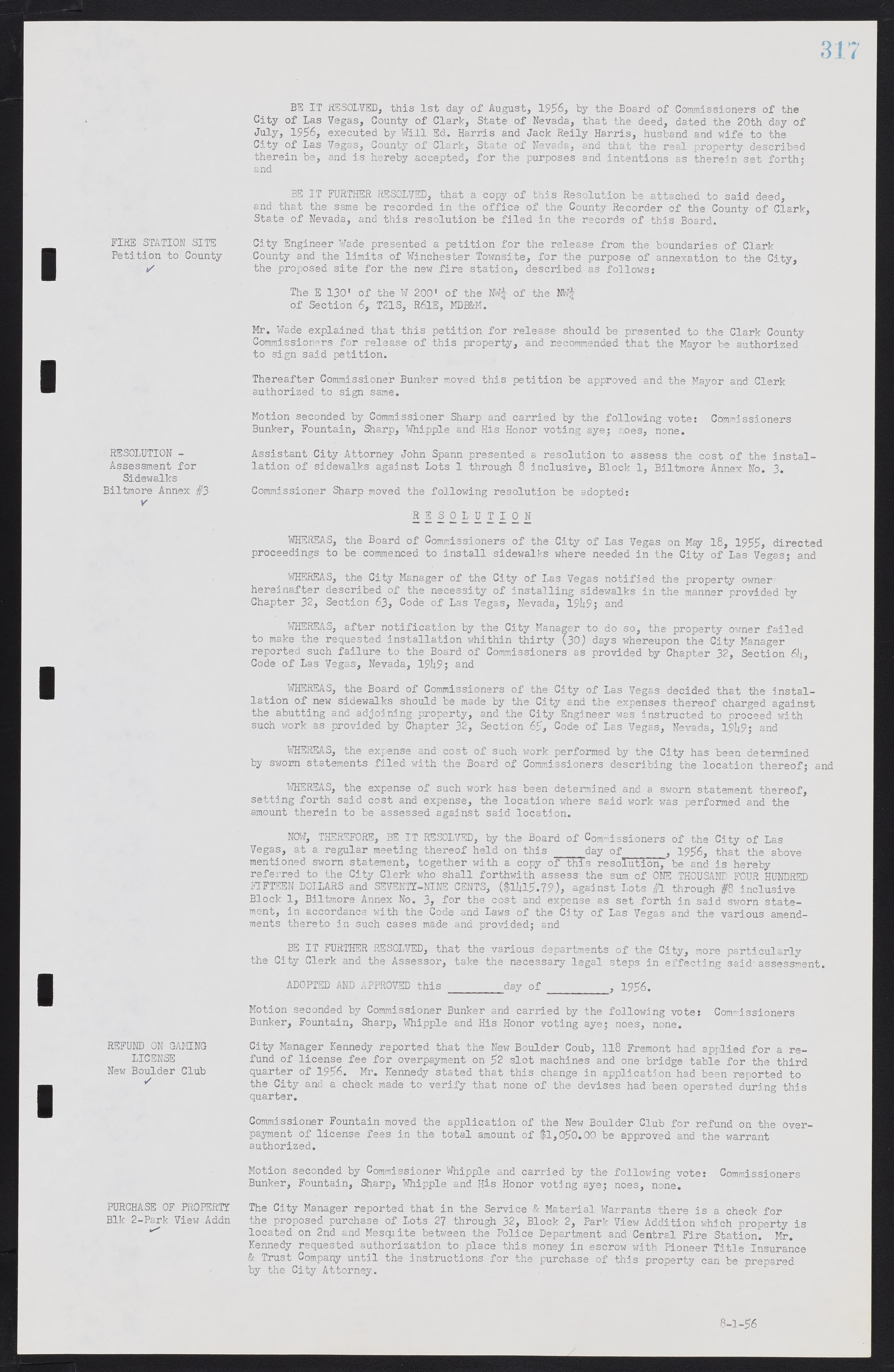 Las Vegas City Commission Minutes, September 21, 1955 to November 20, 1957, lvc000010-337