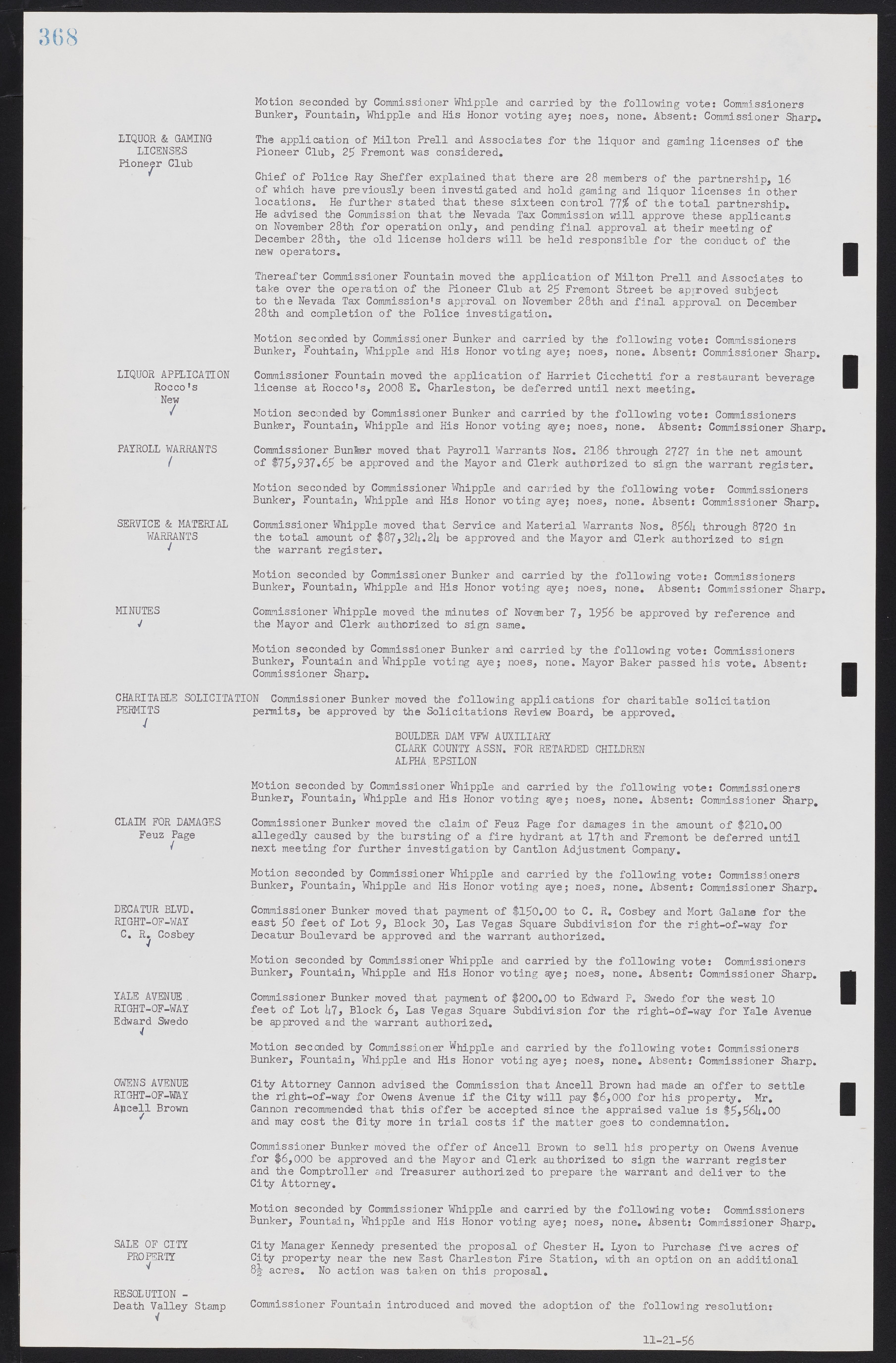 Las Vegas City Commission Minutes, September 21, 1955 to November 20, 1957, lvc000010-388