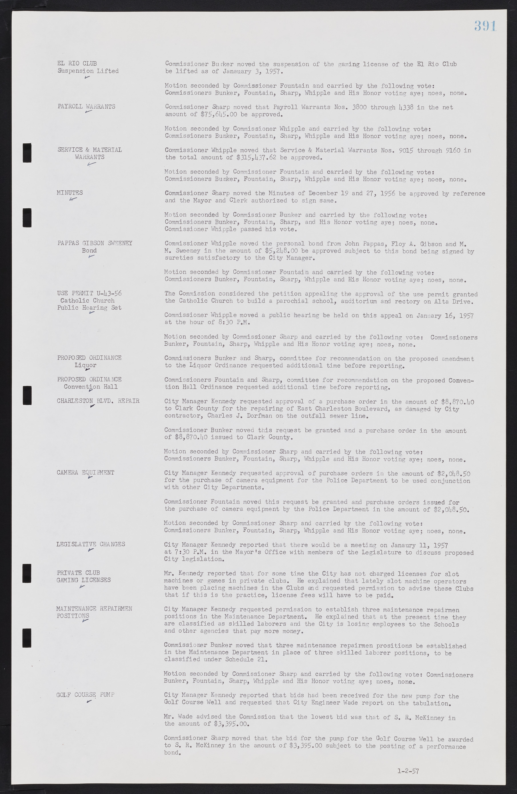 Las Vegas City Commission Minutes, September 21, 1955 to November 20, 1957, lvc000010-411