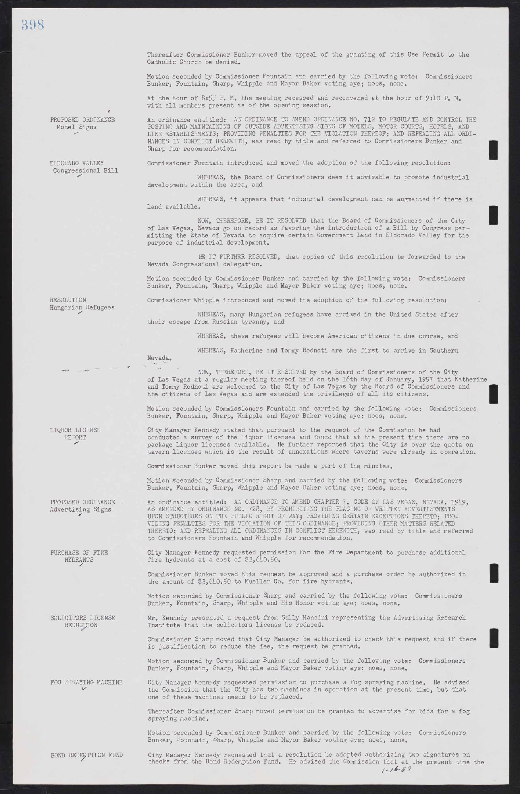 Las Vegas City Commission Minutes, September 21, 1955 to November 20, 1957, lvc000010-418