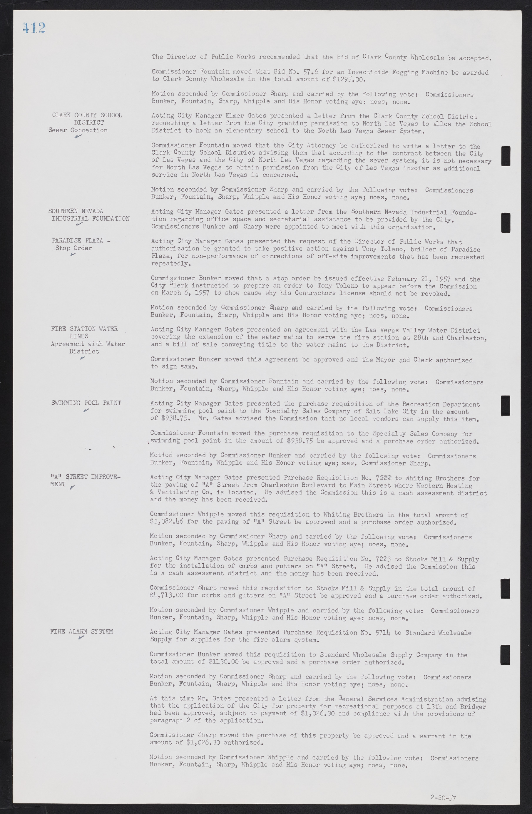 Las Vegas City Commission Minutes, September 21, 1955 to November 20, 1957, lvc000010-432