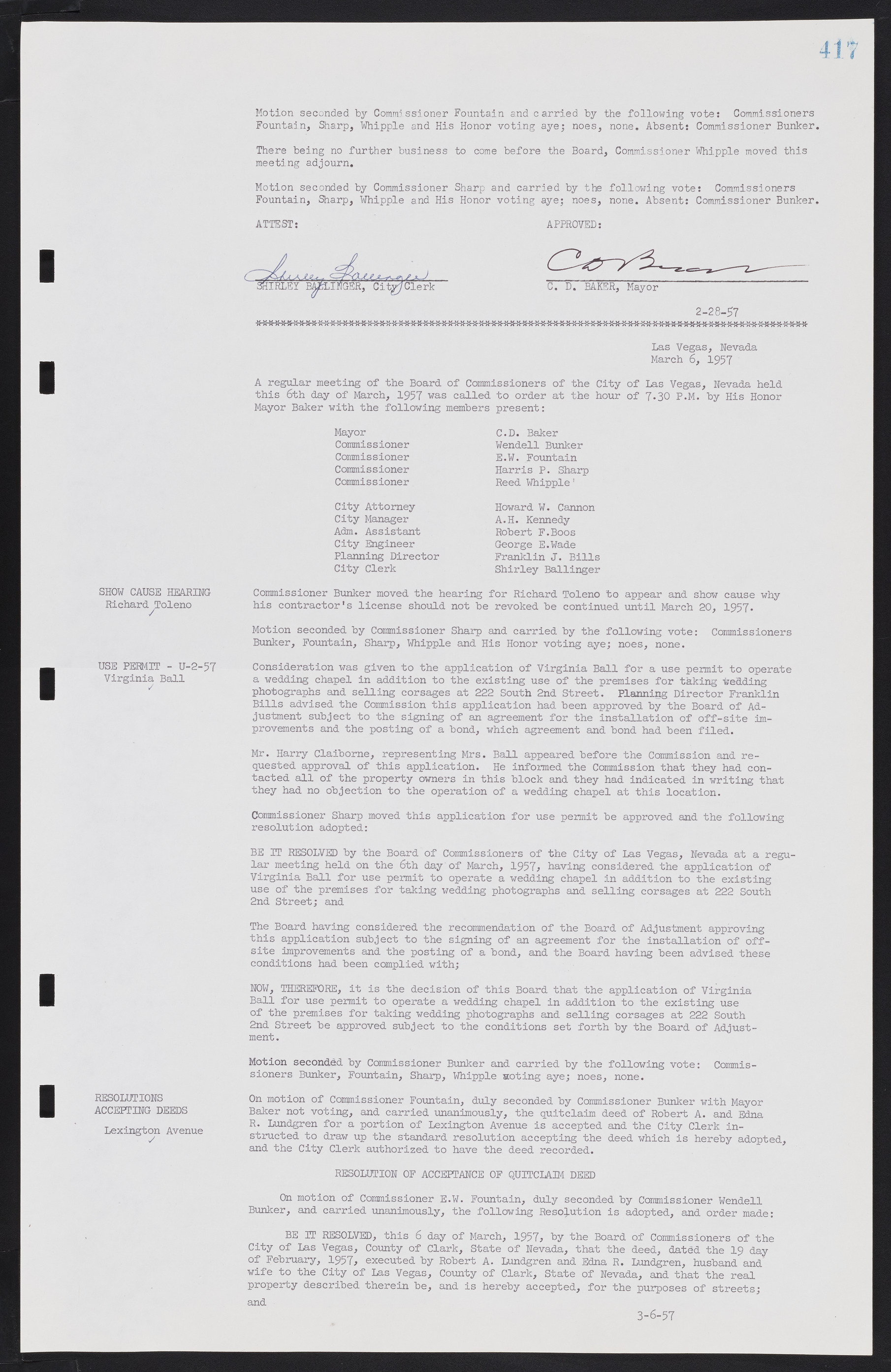 Las Vegas City Commission Minutes, September 21, 1955 to November 20, 1957, lvc000010-437