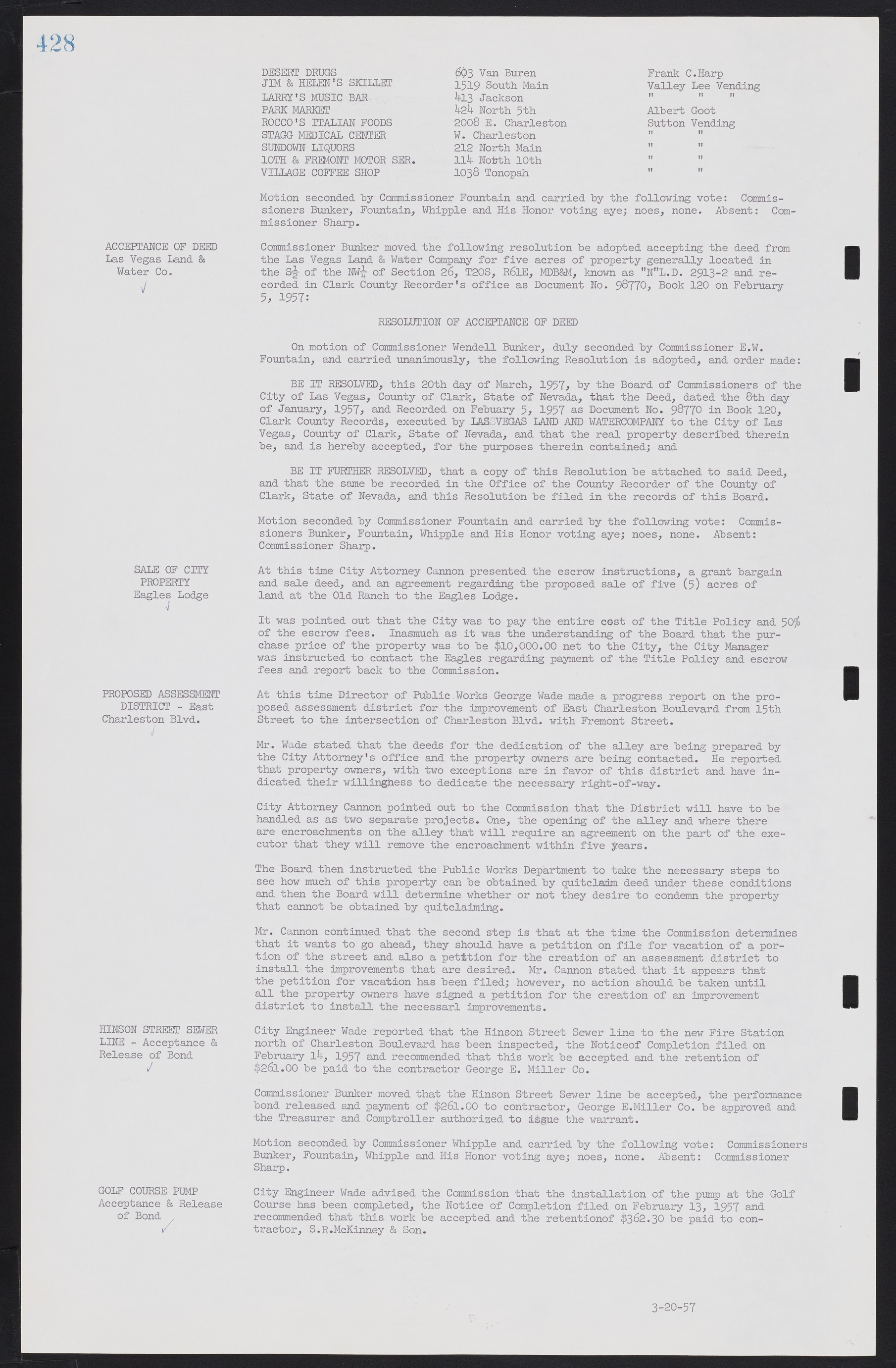 Las Vegas City Commission Minutes, September 21, 1955 to November 20, 1957, lvc000010-448