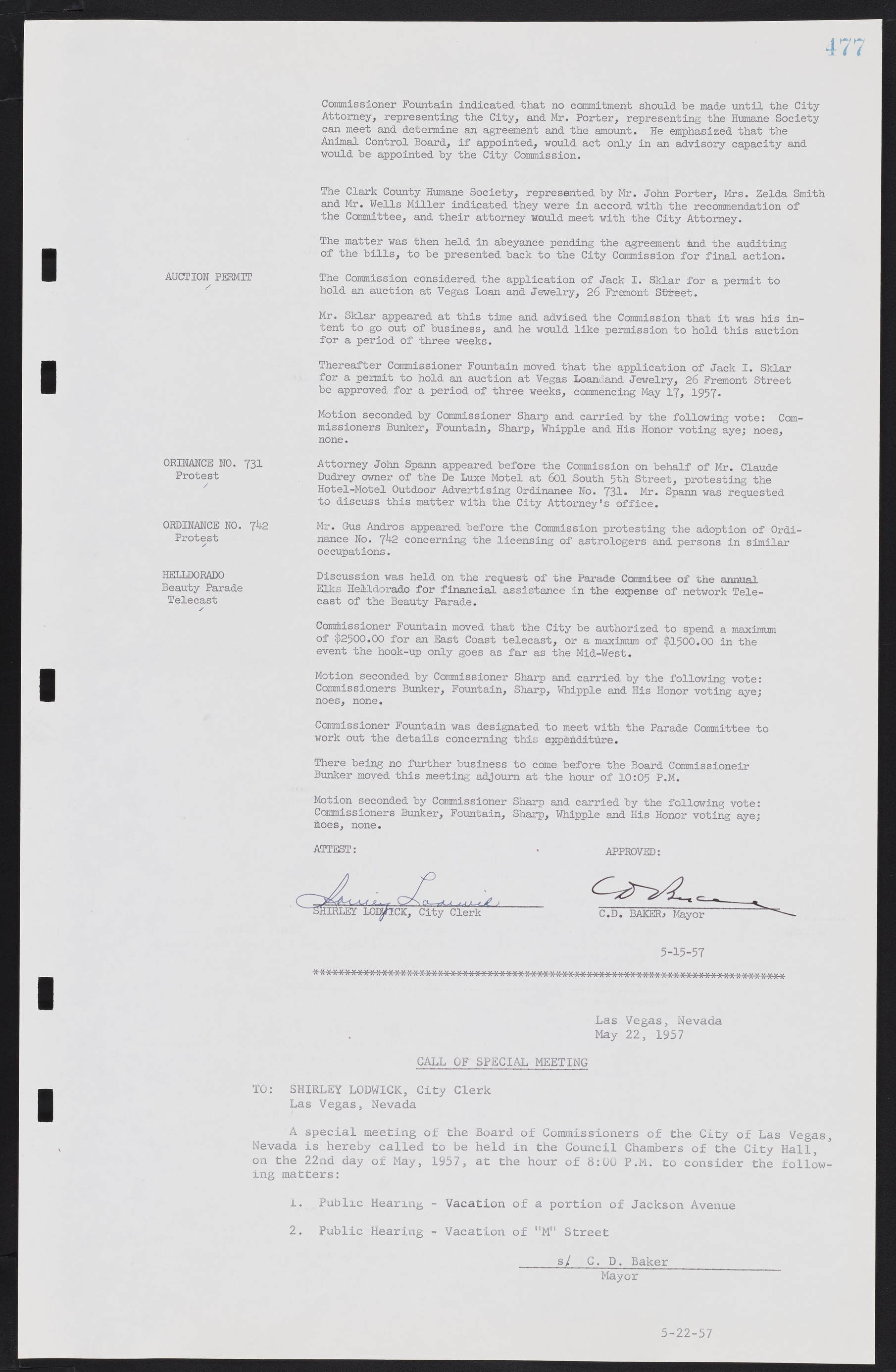 Las Vegas City Commission Minutes, September 21, 1955 to November 20, 1957, lvc000010-497