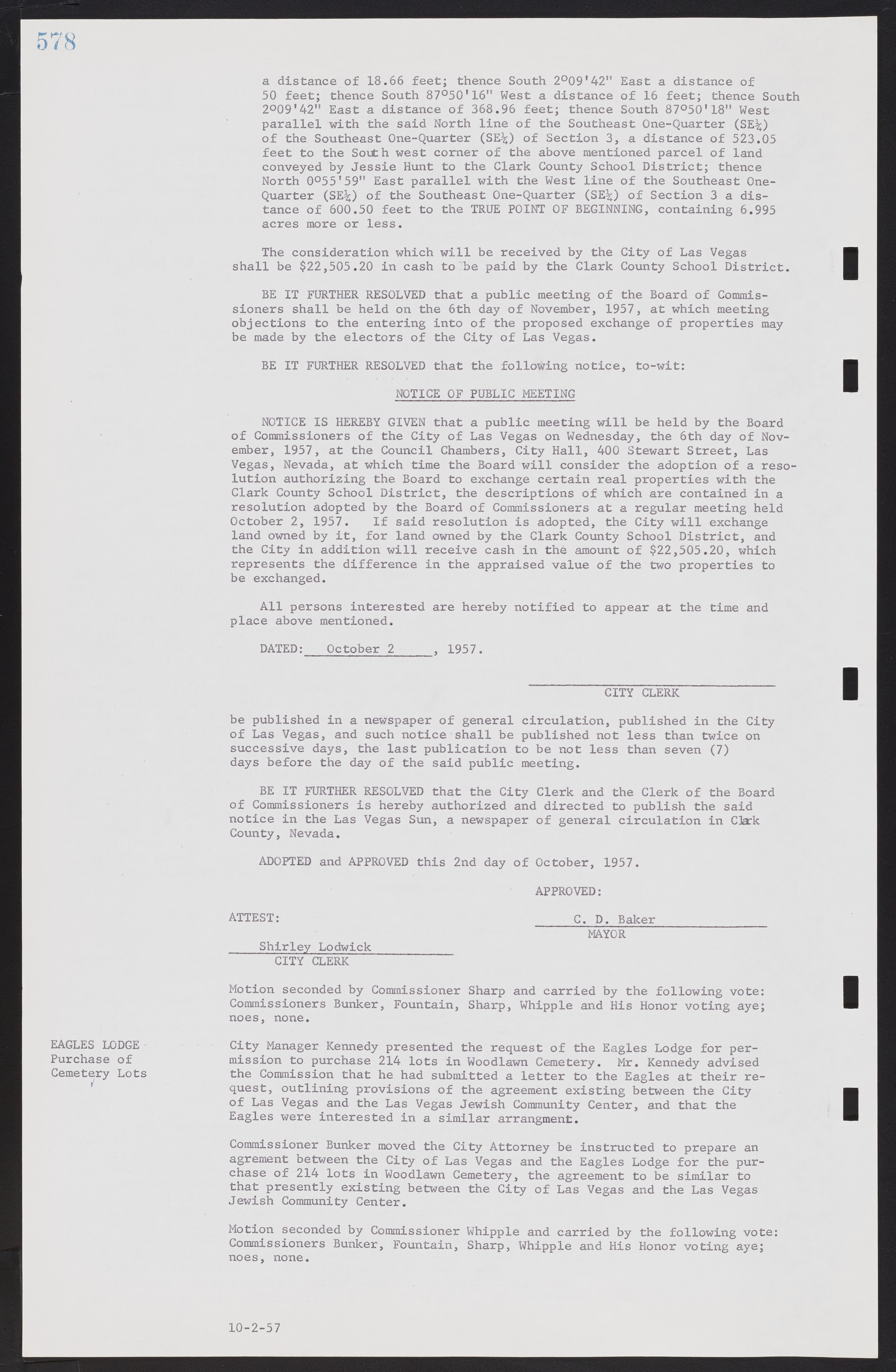 Las Vegas City Commission Minutes, September 21, 1955 to November 20, 1957, lvc000010-598