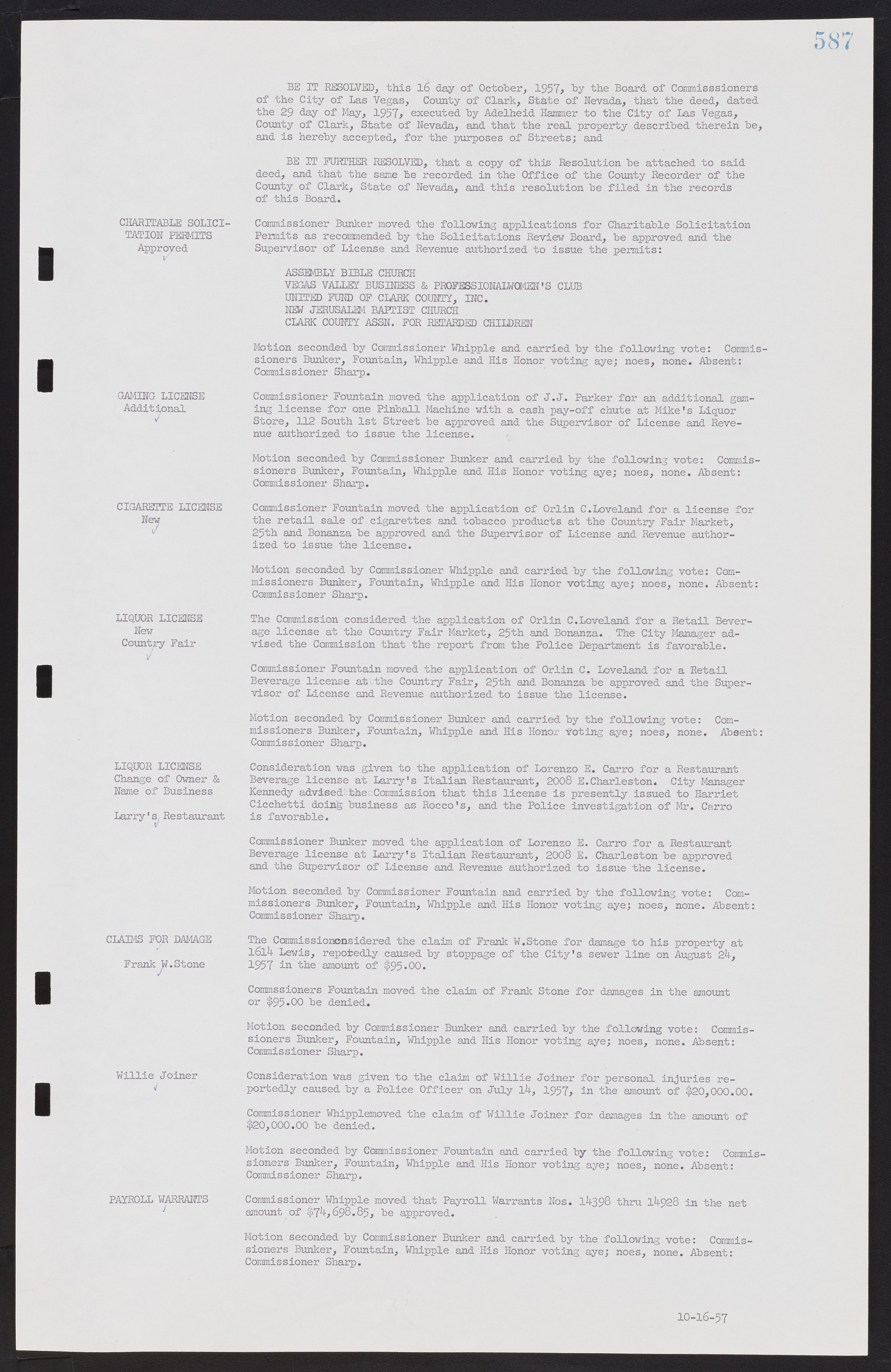 Las Vegas City Commission Minutes, September 21, 1955 to November 20, 1957, lvc000010-607