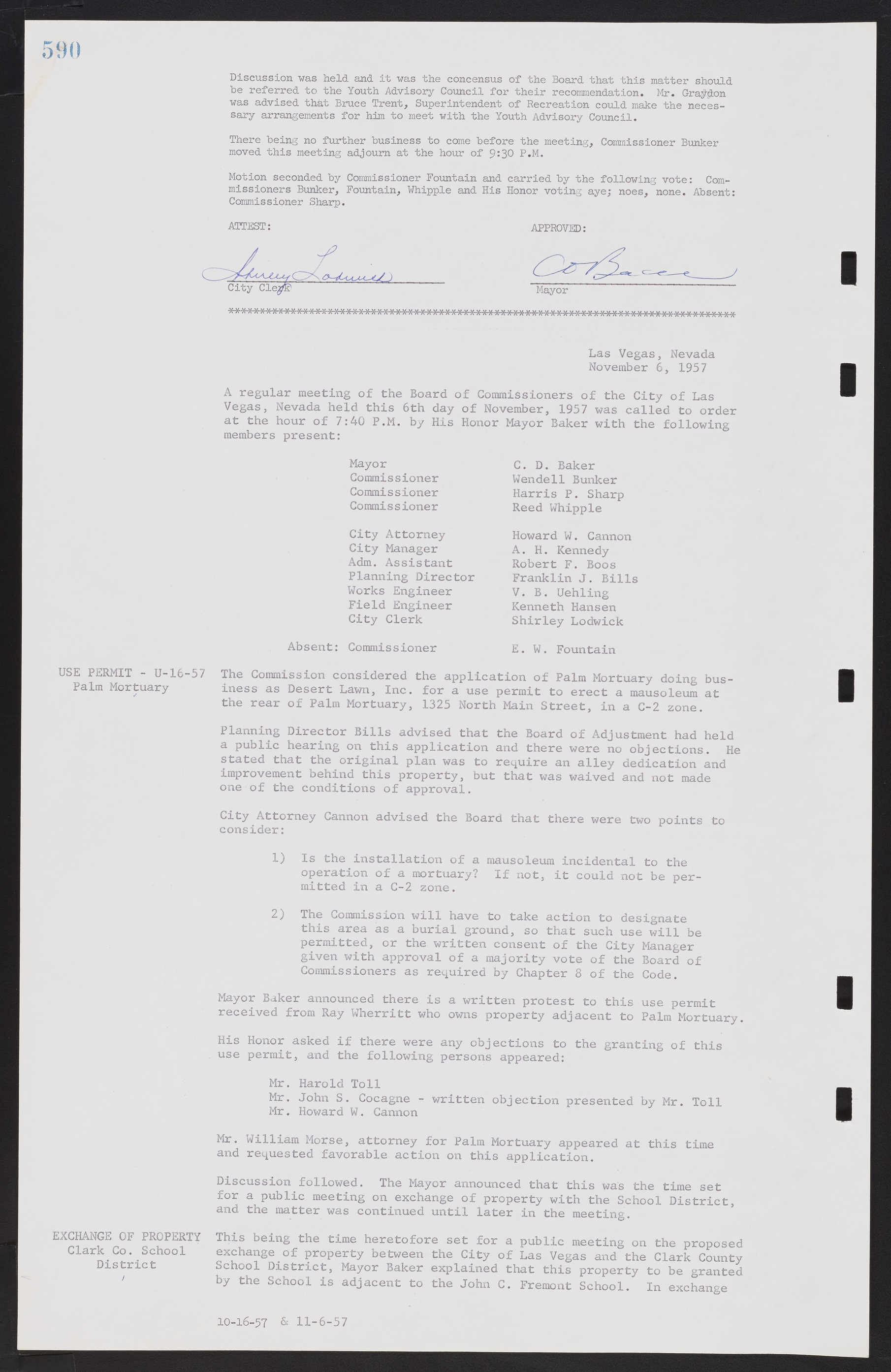 Las Vegas City Commission Minutes, September 21, 1955 to November 20, 1957, lvc000010-610