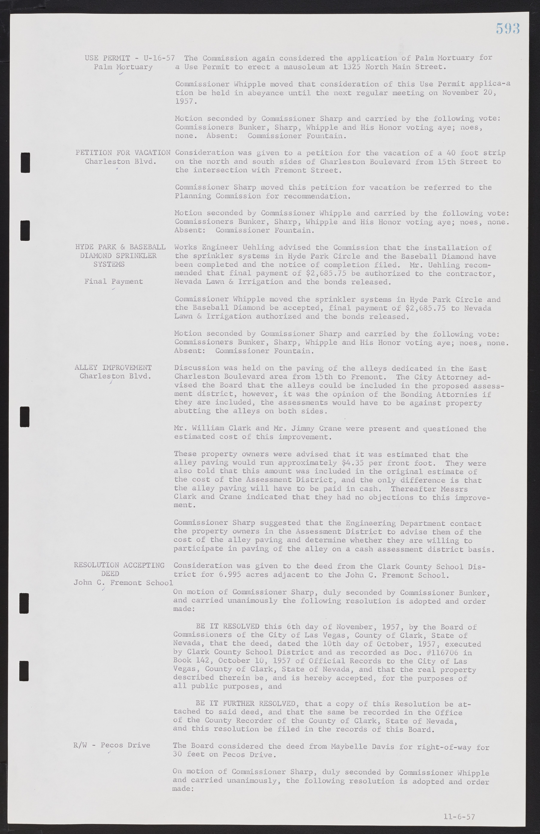 Las Vegas City Commission Minutes, September 21, 1955 to November 20, 1957, lvc000010-613