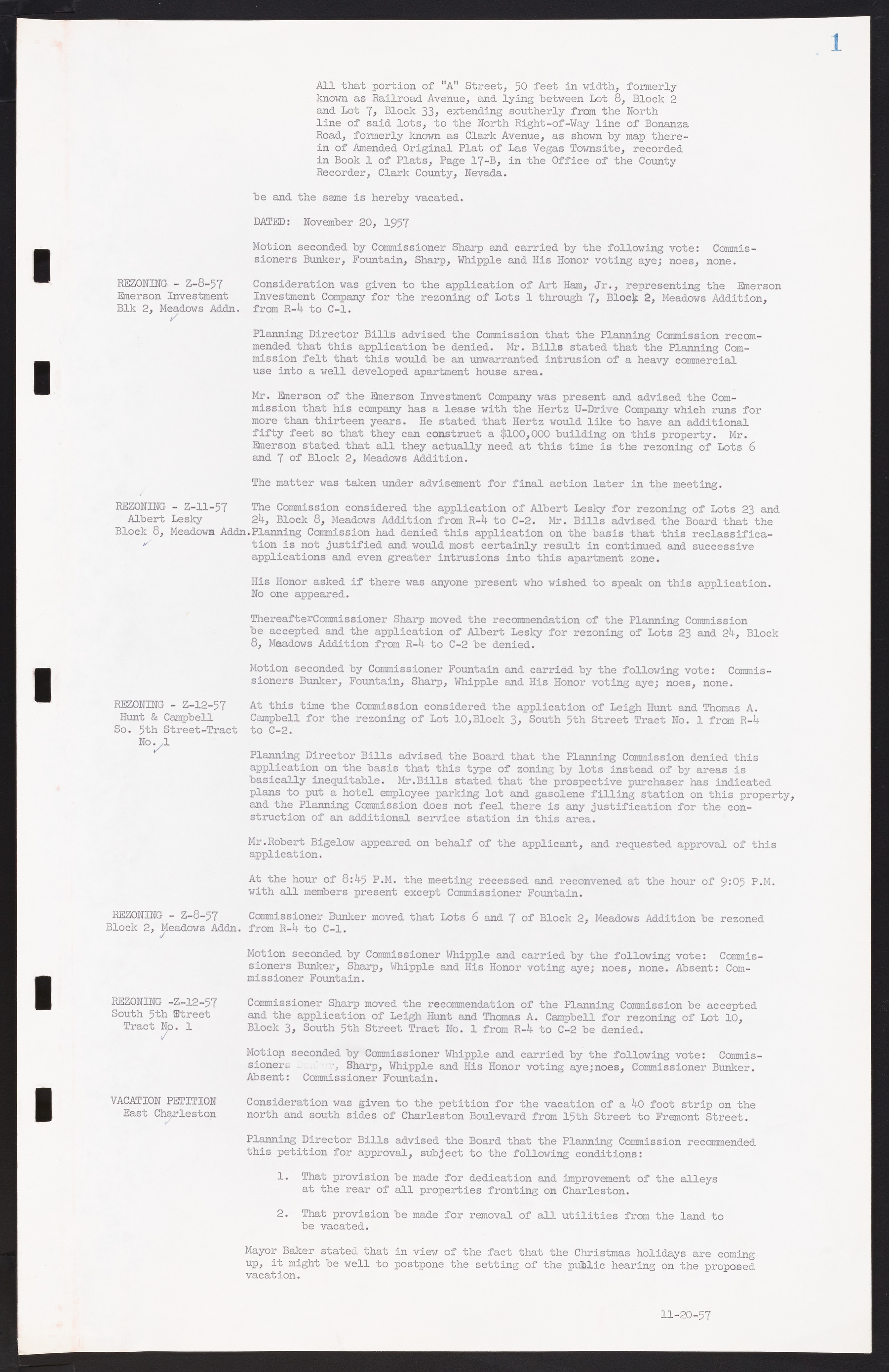 Las Vegas City Commission Minutes, November 20, 1957 to December 2, 1959, lvc000011-5