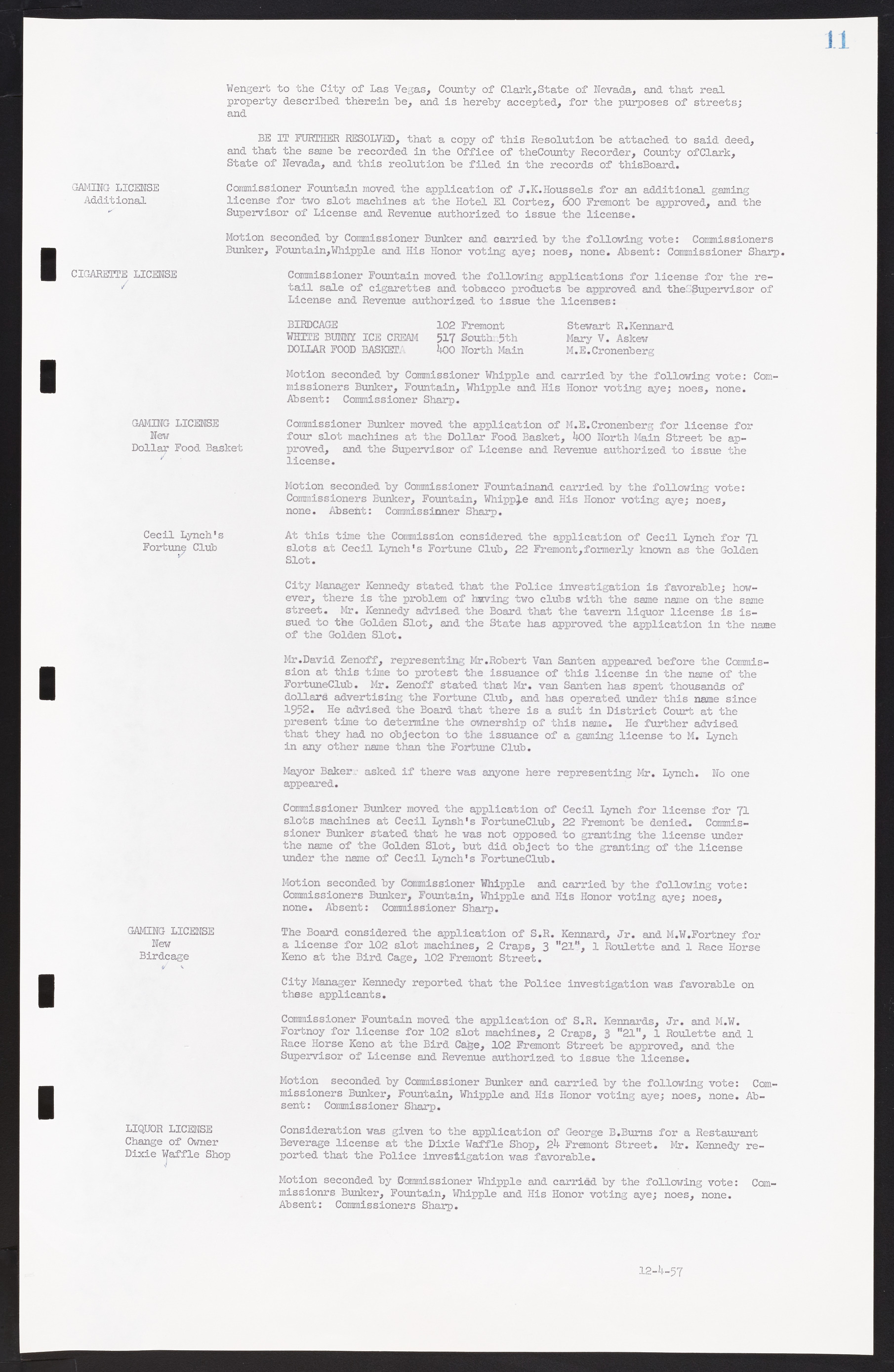 Las Vegas City Commission Minutes, November 20, 1957 to December 2, 1959, lvc000011-15
