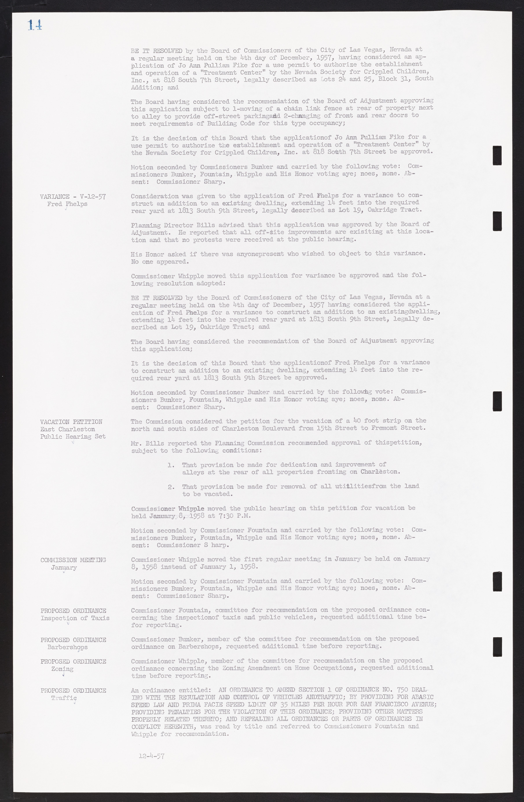 Las Vegas City Commission Minutes, November 20, 1957 to December 2, 1959, lvc000011-18