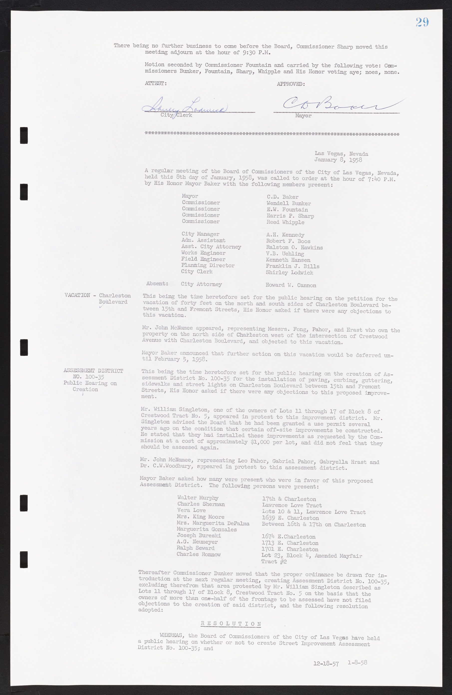 Las Vegas City Commission Minutes, November 20, 1957 to December 2, 1959, lvc000011-33