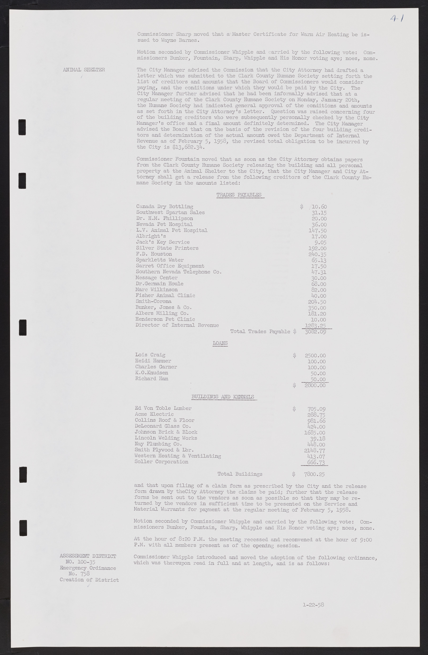 Las Vegas City Commission Minutes, November 20, 1957 to December 2, 1959, lvc000011-45