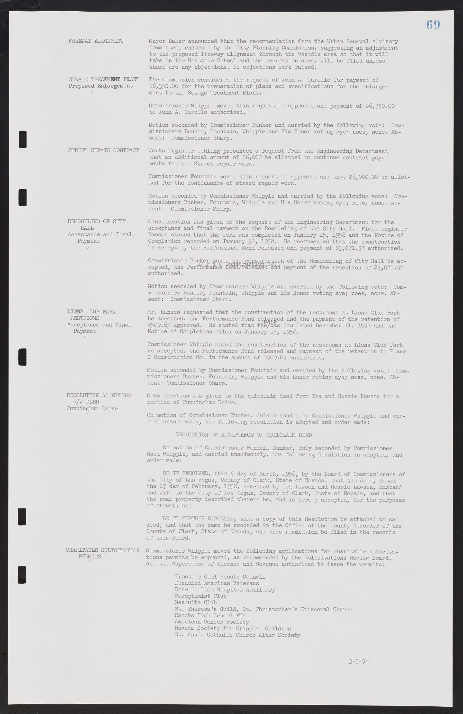 Las Vegas City Commission Minutes, November 20, 1957 to December 2, 1959, lvc000011-73