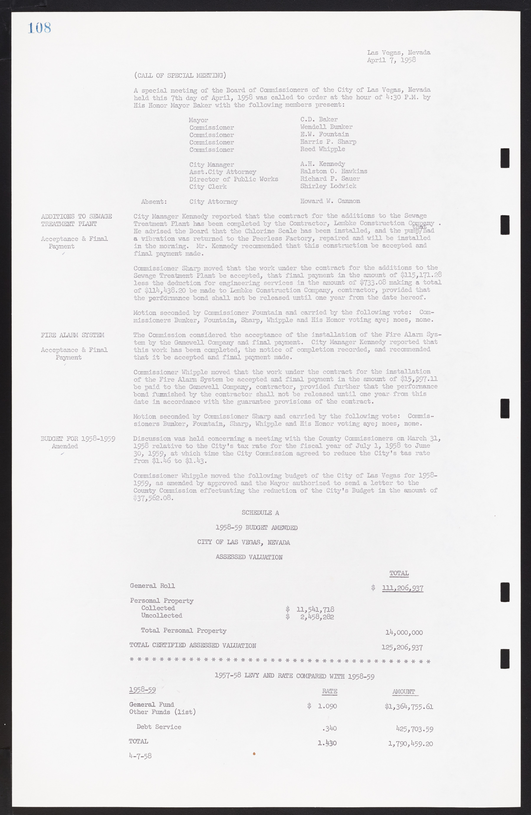 Las Vegas City Commission Minutes, November 20, 1957 to December 2, 1959, lvc000011-112