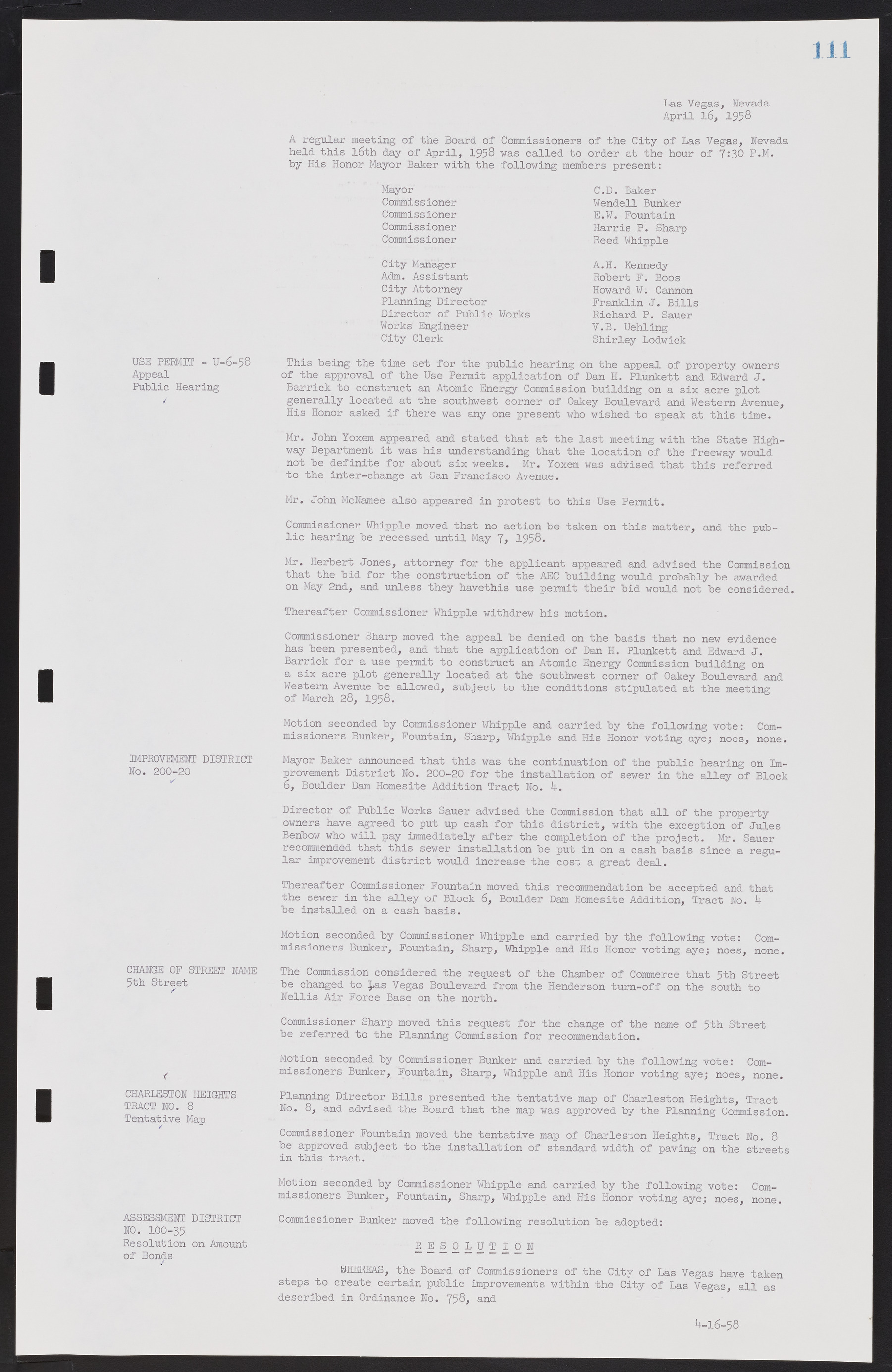 Las Vegas City Commission Minutes, November 20, 1957 to December 2, 1959, lvc000011-115