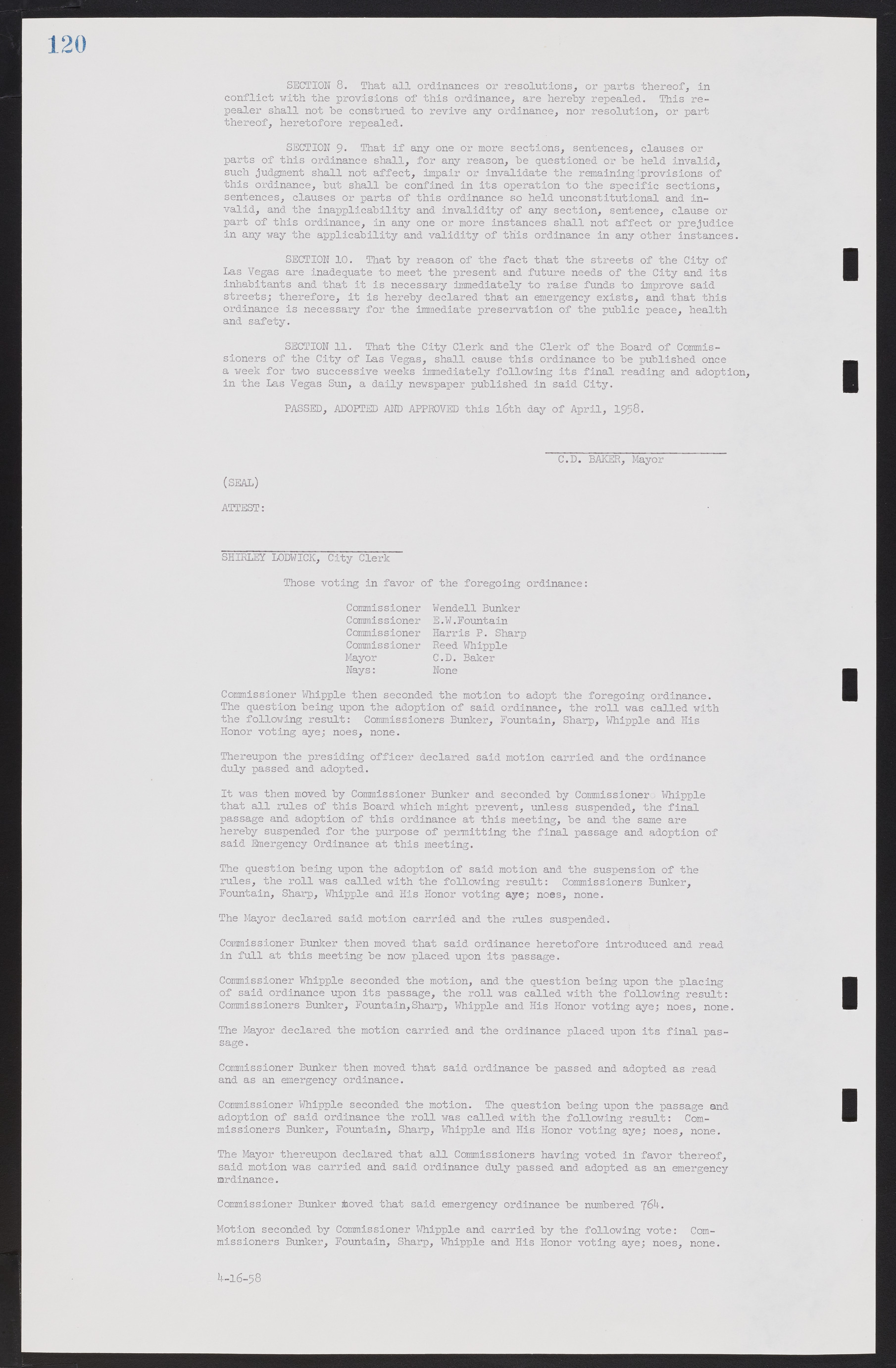 Las Vegas City Commission Minutes, November 20, 1957 to December 2, 1959, lvc000011-124