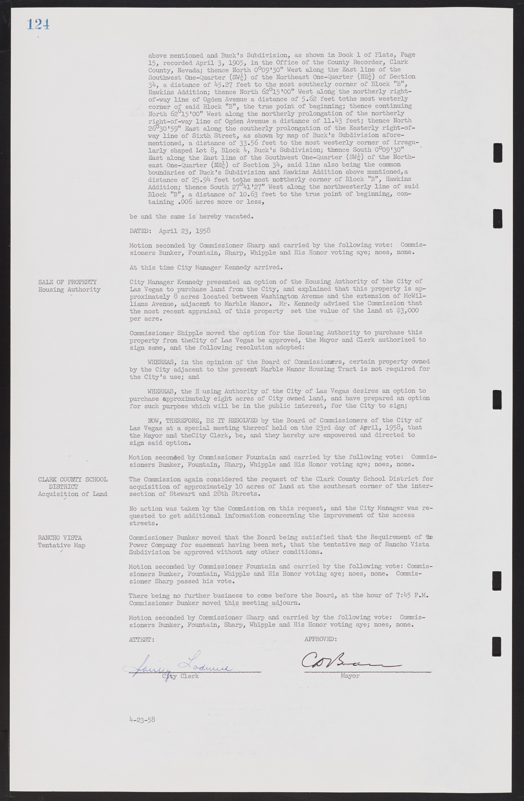 Las Vegas City Commission Minutes, November 20, 1957 to December 2, 1959, lvc000011-128