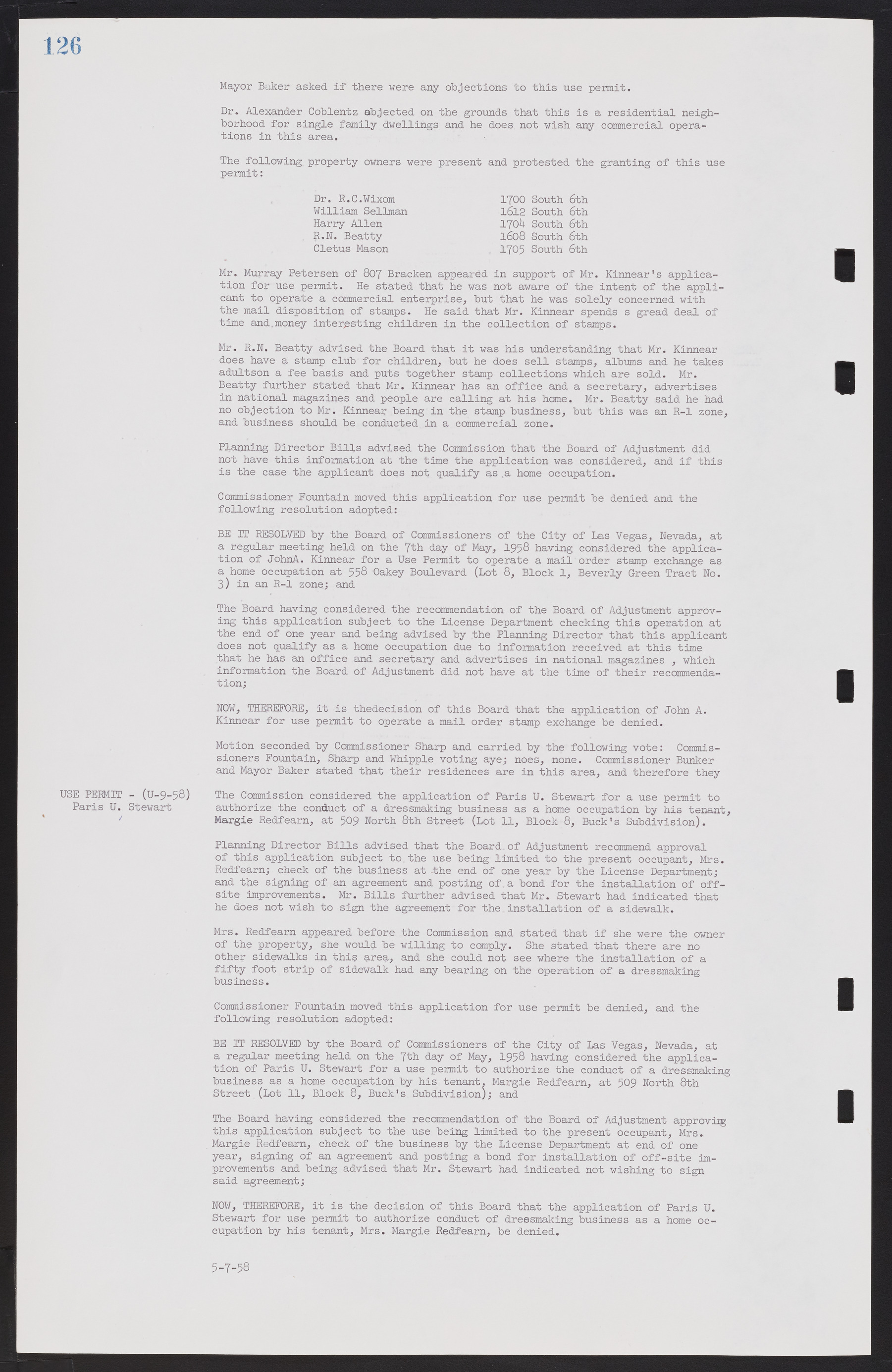 Las Vegas City Commission Minutes, November 20, 1957 to December 2, 1959, lvc000011-130