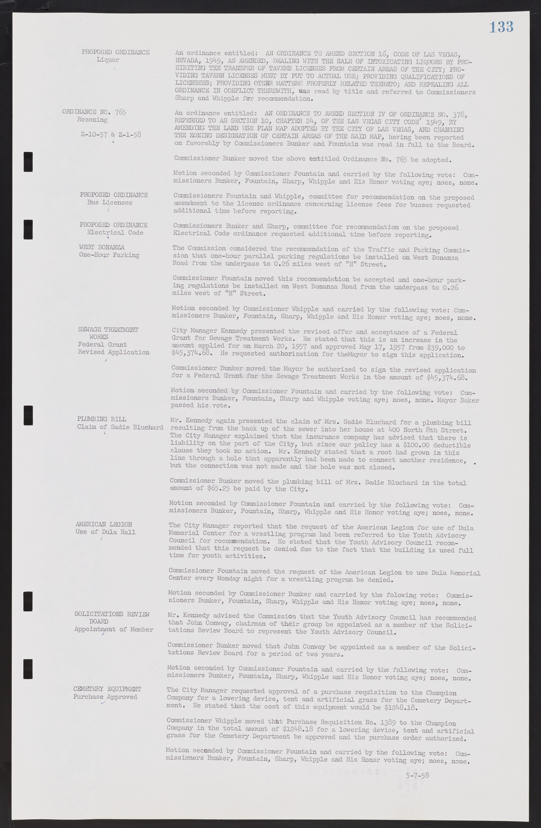 Las Vegas City Commission Minutes, November 20, 1957 to December 2, 1959, lvc000011-137