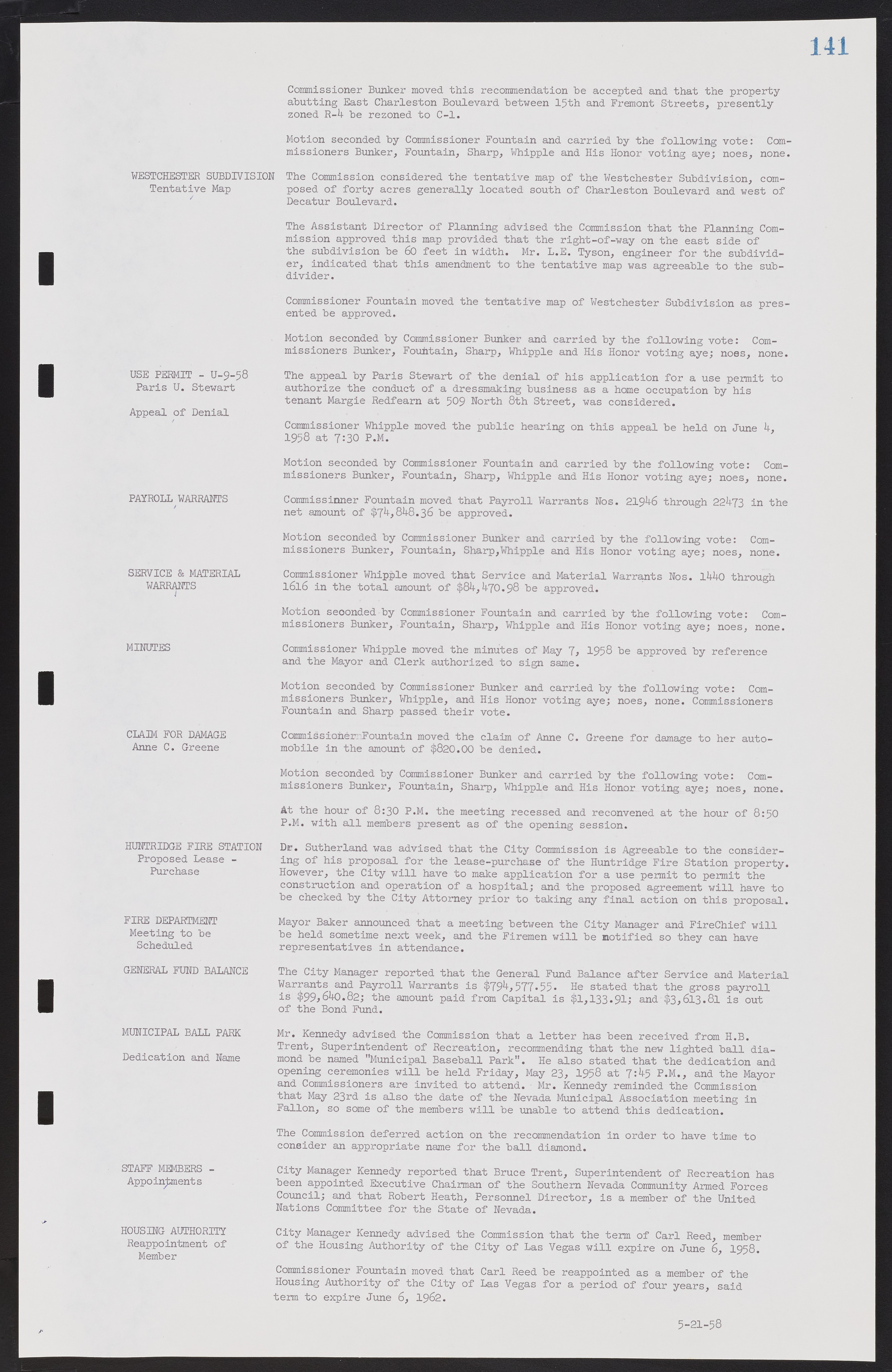 Las Vegas City Commission Minutes, November 20, 1957 to December 2, 1959, lvc000011-145