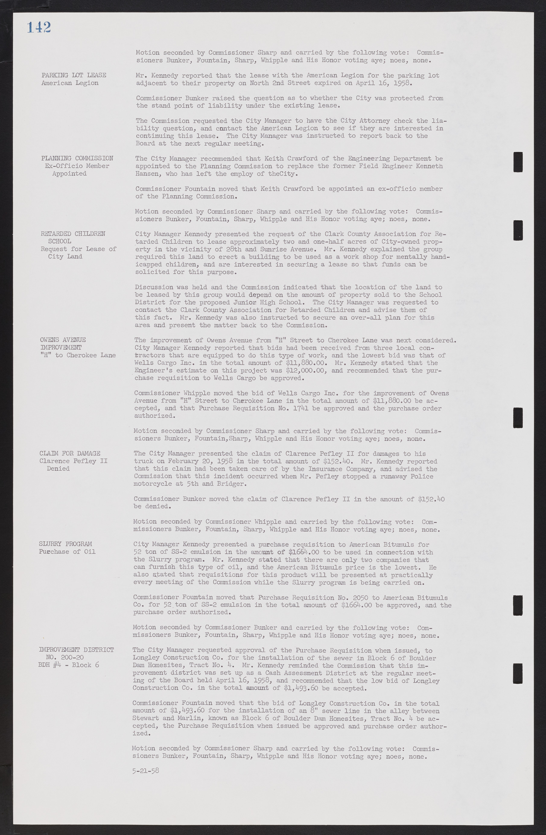 Las Vegas City Commission Minutes, November 20, 1957 to December 2, 1959, lvc000011-146
