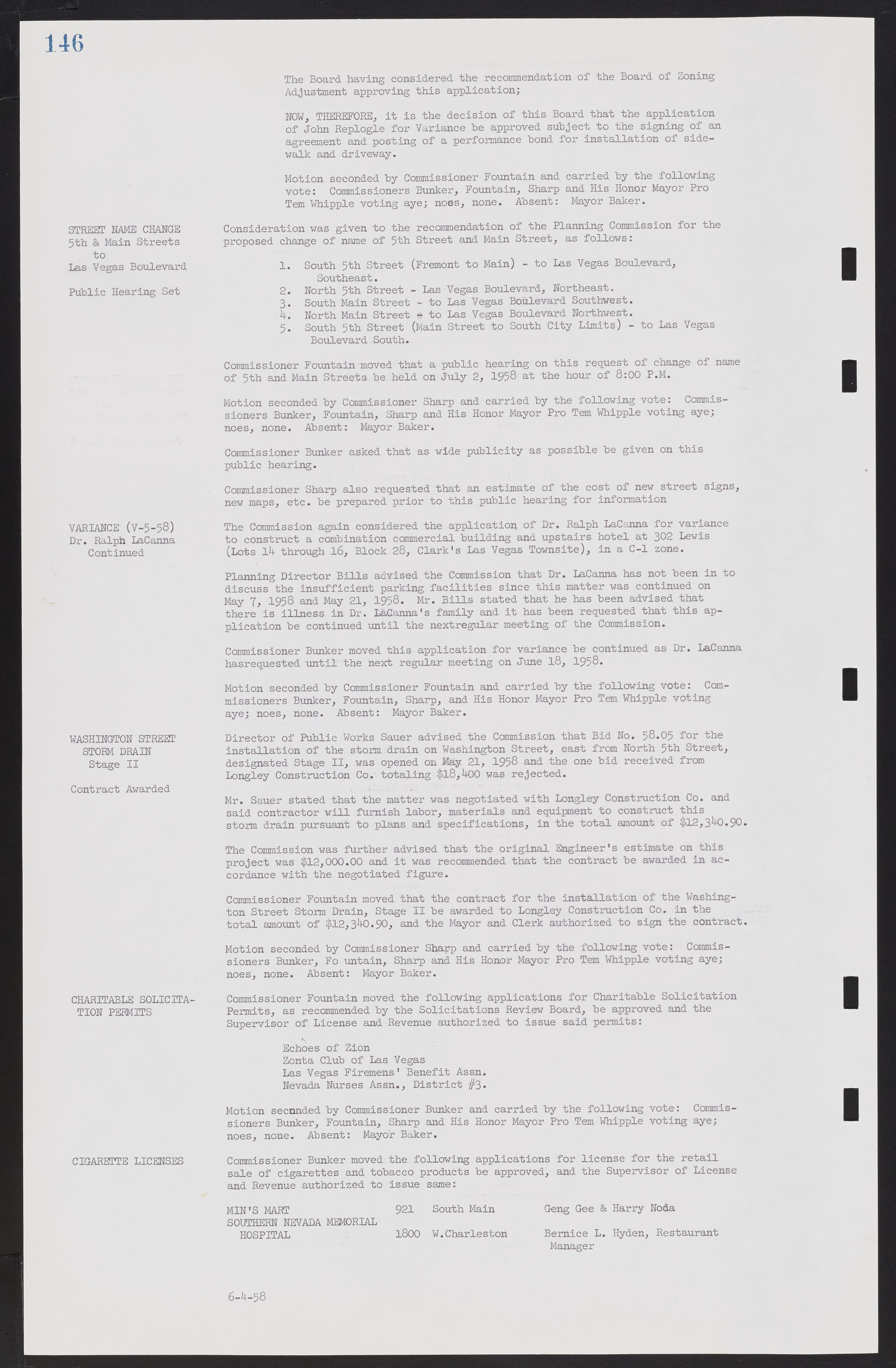 Las Vegas City Commission Minutes, November 20, 1957 to December 2, 1959, lvc000011-150