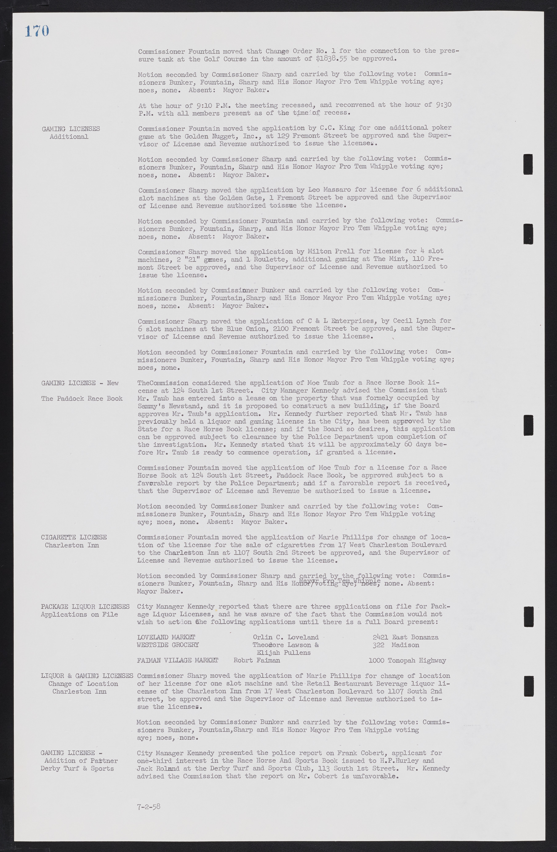 Las Vegas City Commission Minutes, November 20, 1957 to December 2, 1959, lvc000011-174