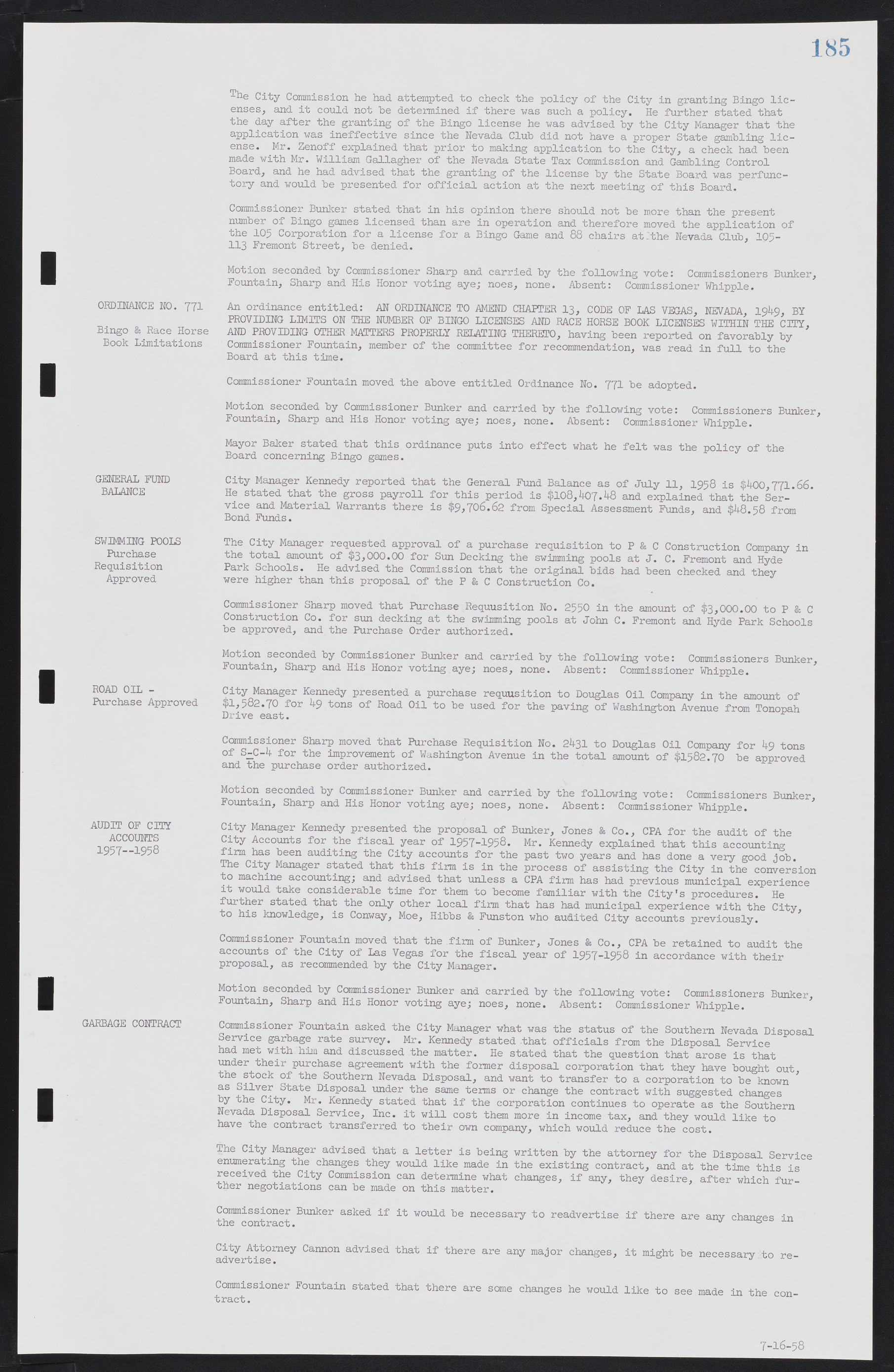 Las Vegas City Commission Minutes, November 20, 1957 to December 2, 1959, lvc000011-189