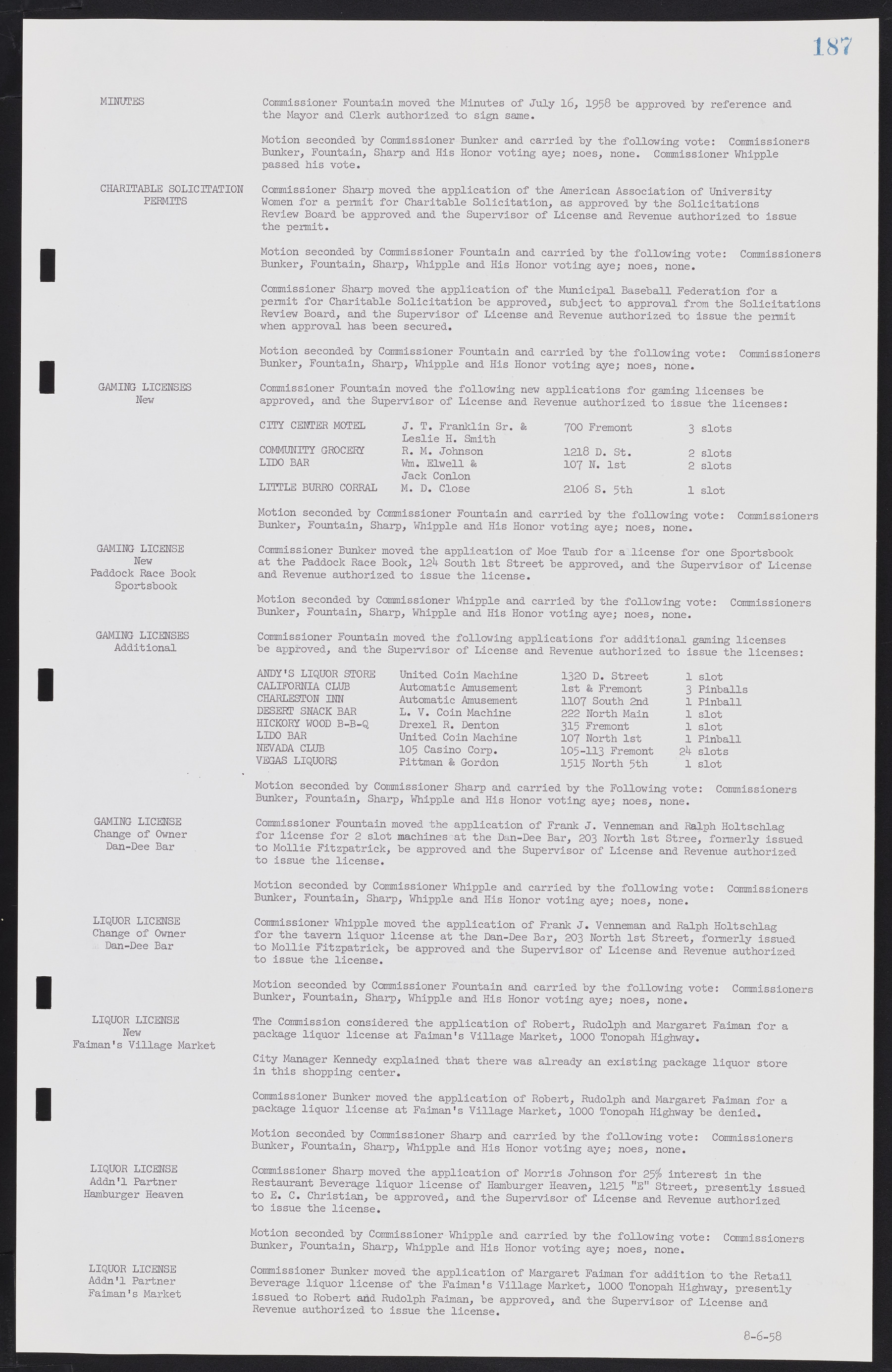 Las Vegas City Commission Minutes, November 20, 1957 to December 2, 1959, lvc000011-191