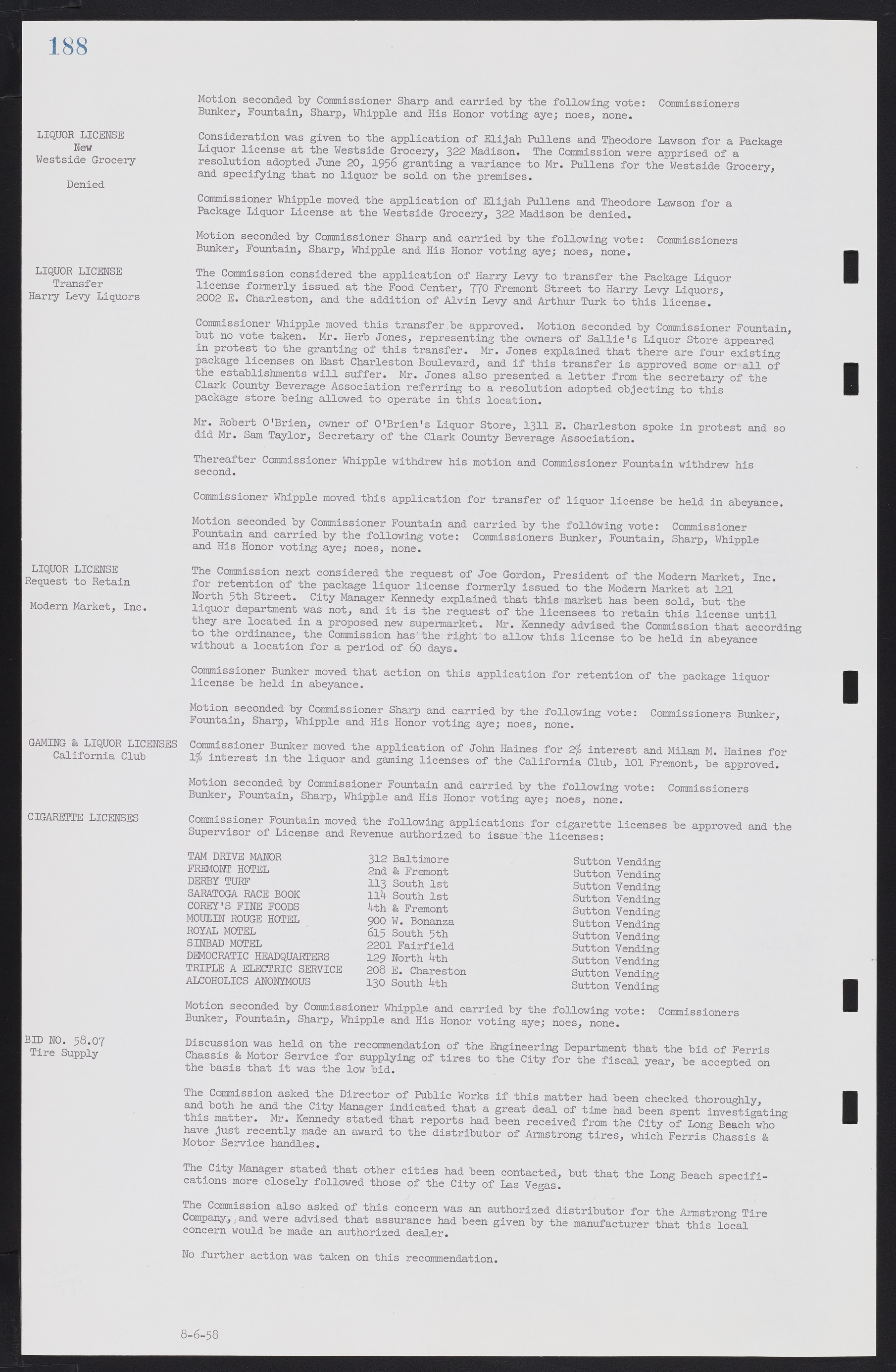 Las Vegas City Commission Minutes, November 20, 1957 to December 2, 1959, lvc000011-192